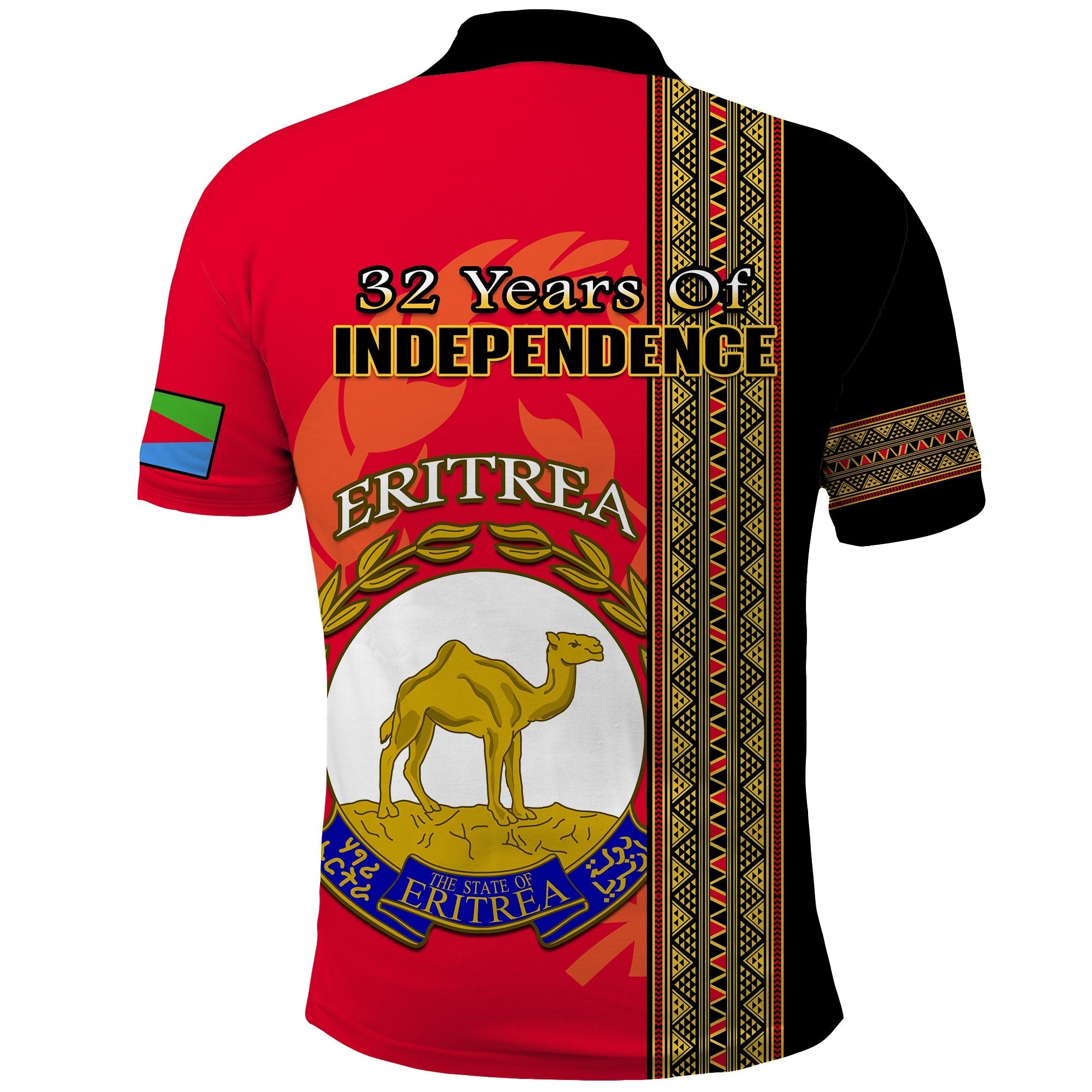Eritrea Polo Shirt African Pattern Happy Independence Day Version Black LT14