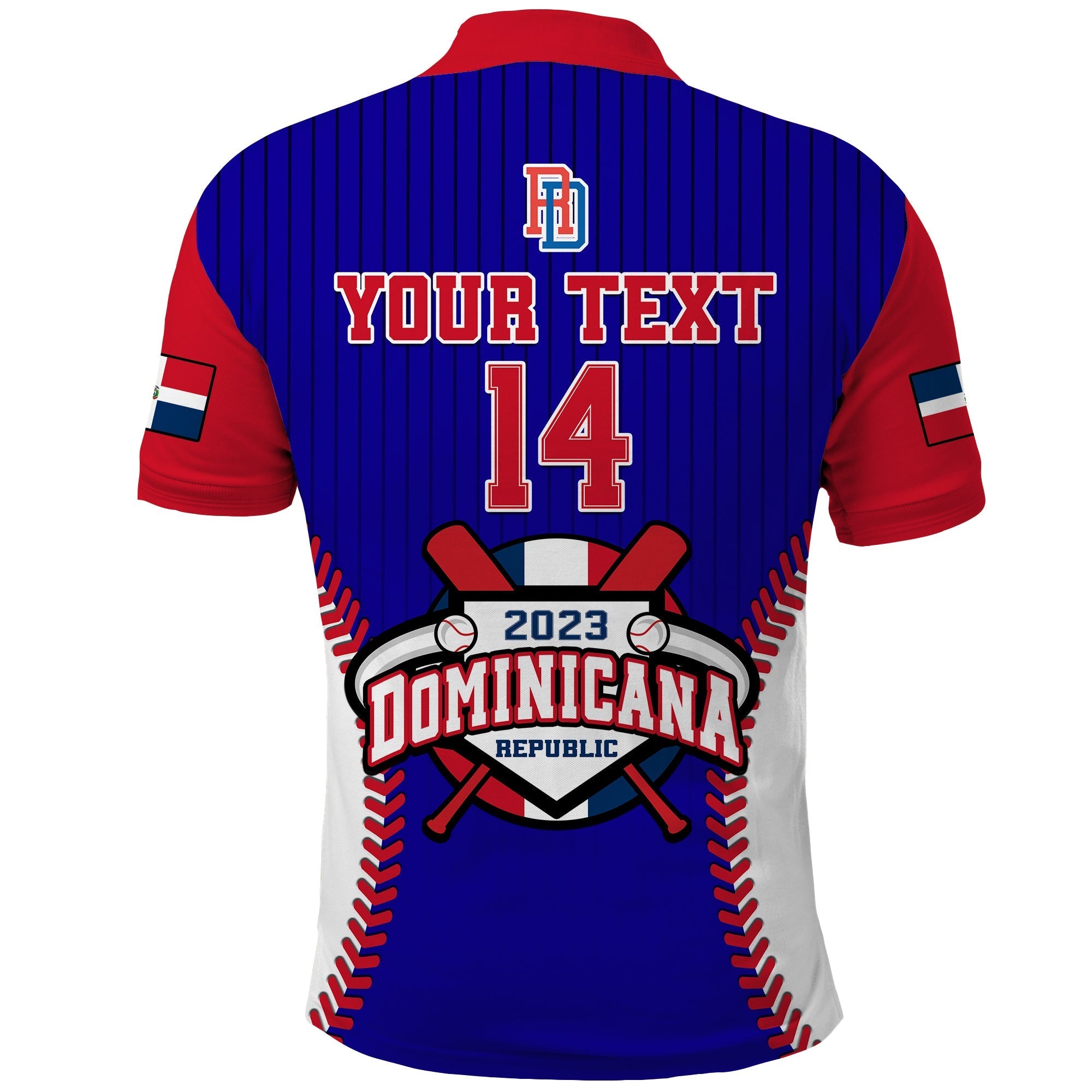 (Custom Text And Number) Dominican Republic Baseball Polo Shirt 2023 Version Blue LT14