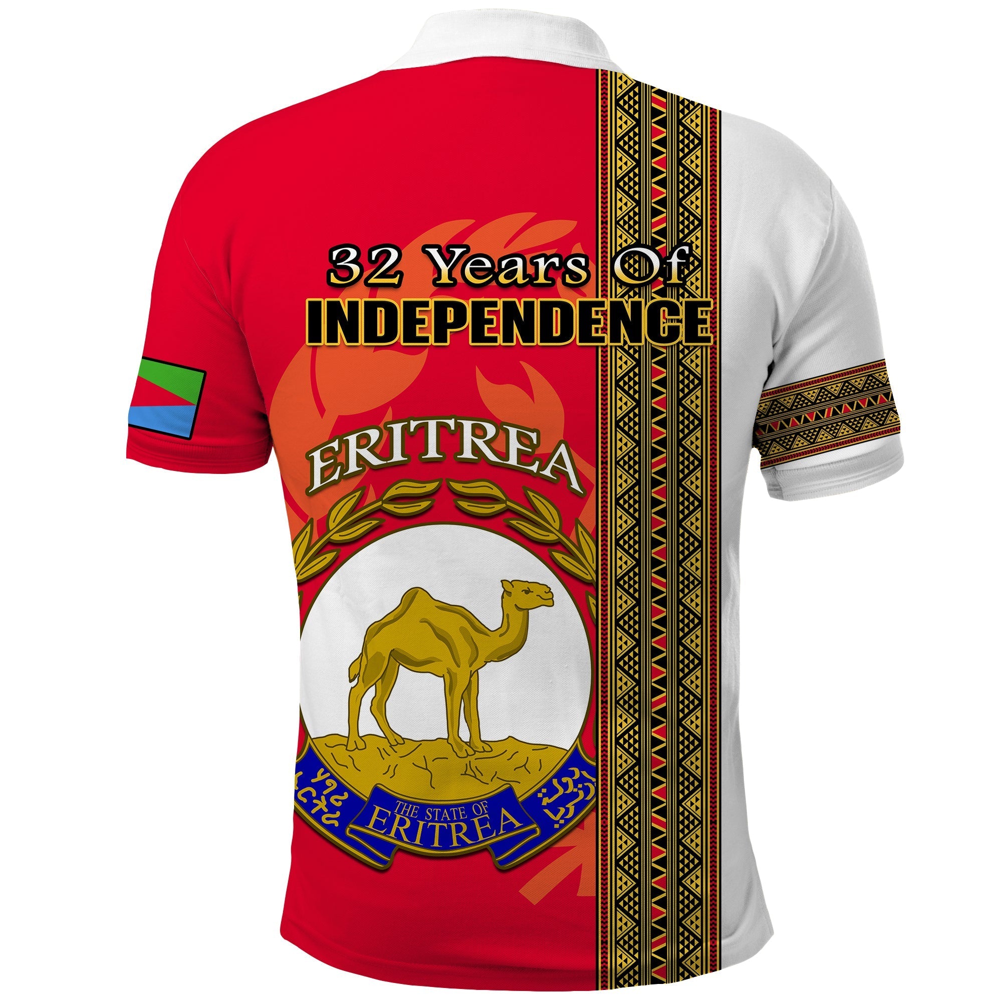 Eritrea Polo Shirt African Pattern Happy Independence Day Version White LT14