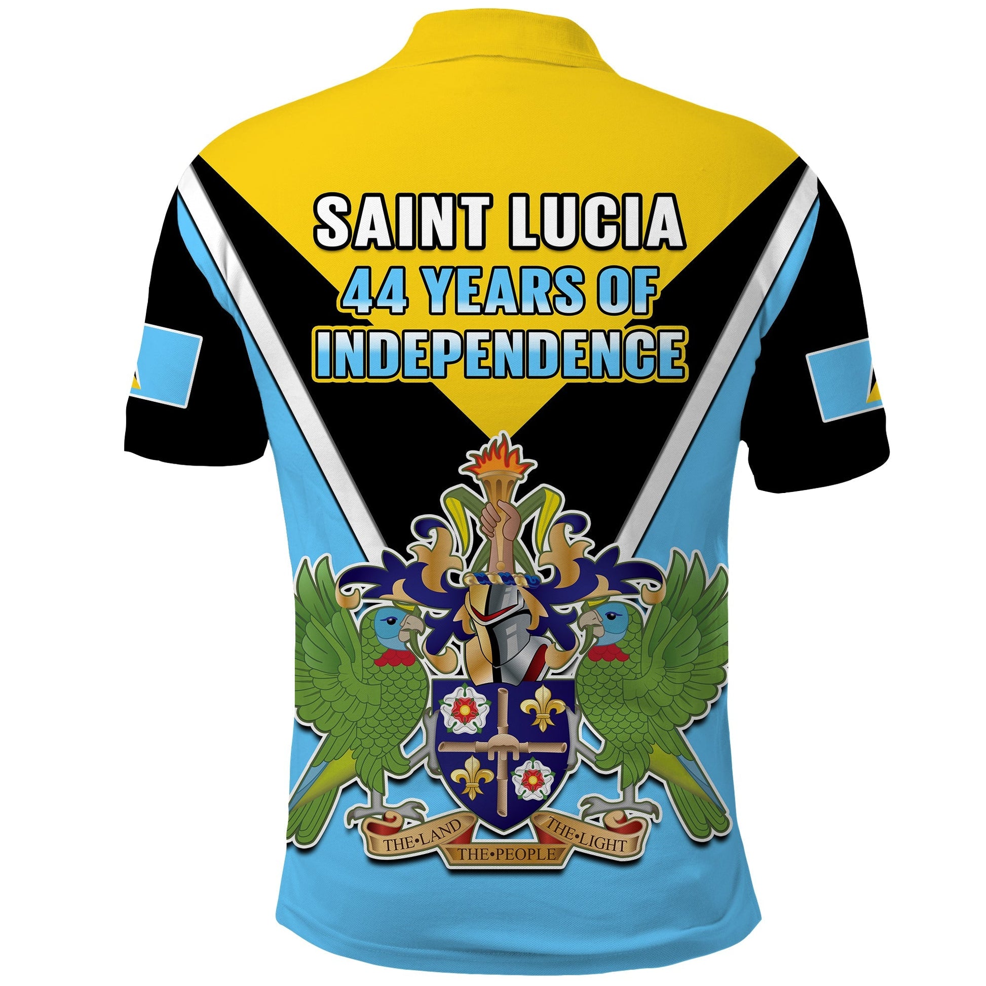 Saint Lucia Polo Shirt Happy 44 Years Of Independence LT14