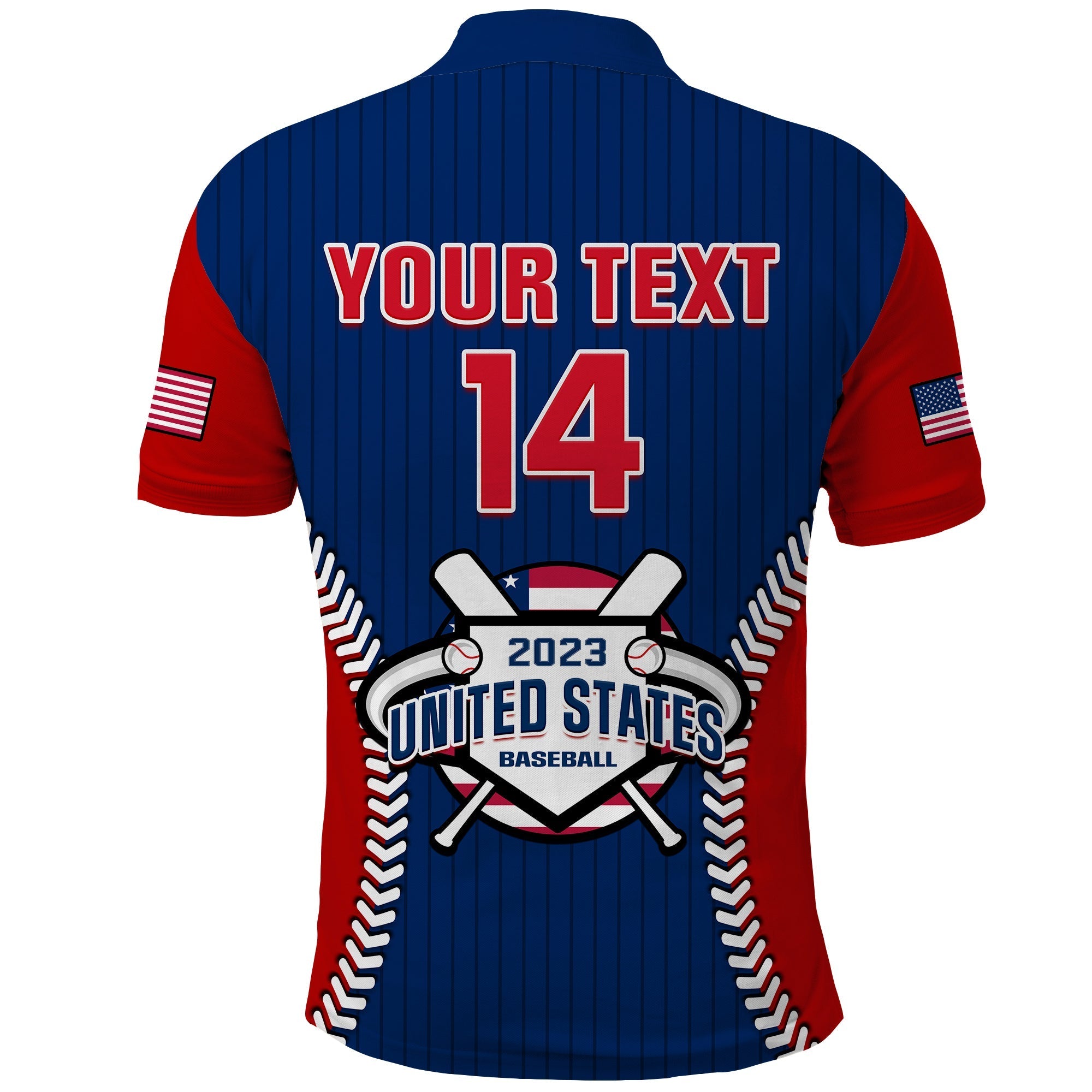 (Custom Text And Number) United States Polo Shirt USA Baseball Sporty Style LT14