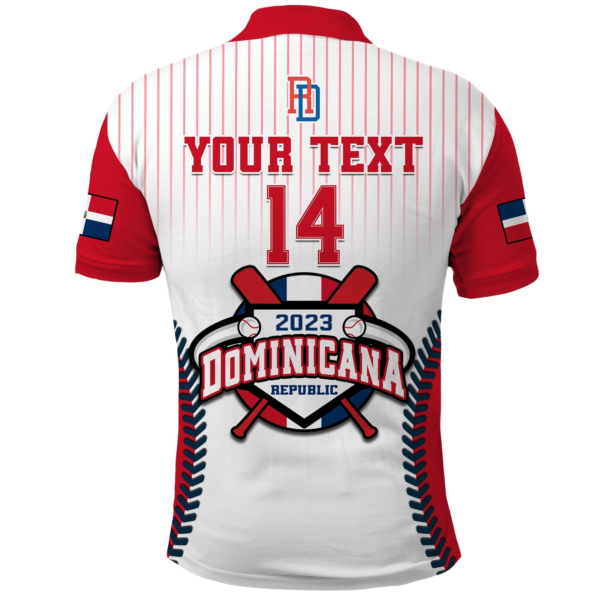 (Custom Text And Number) Dominican Republic Baseball Polo Shirt 2023 Version White LT14