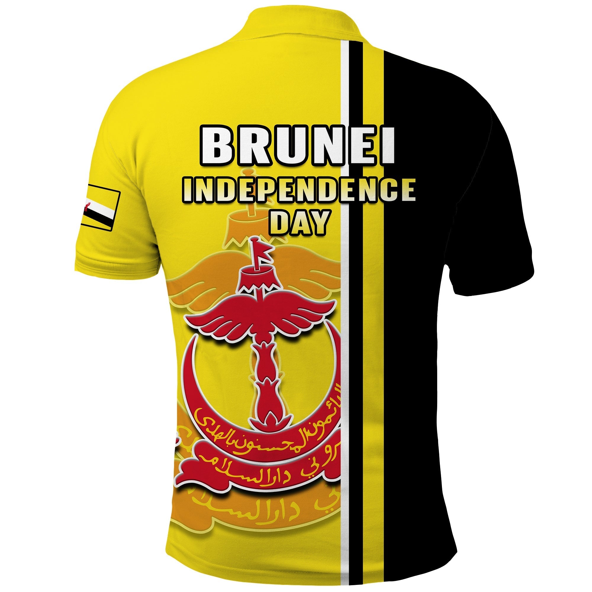 Brunei Polo Shirt Happy Independence Day With Coat Of Arms LT14