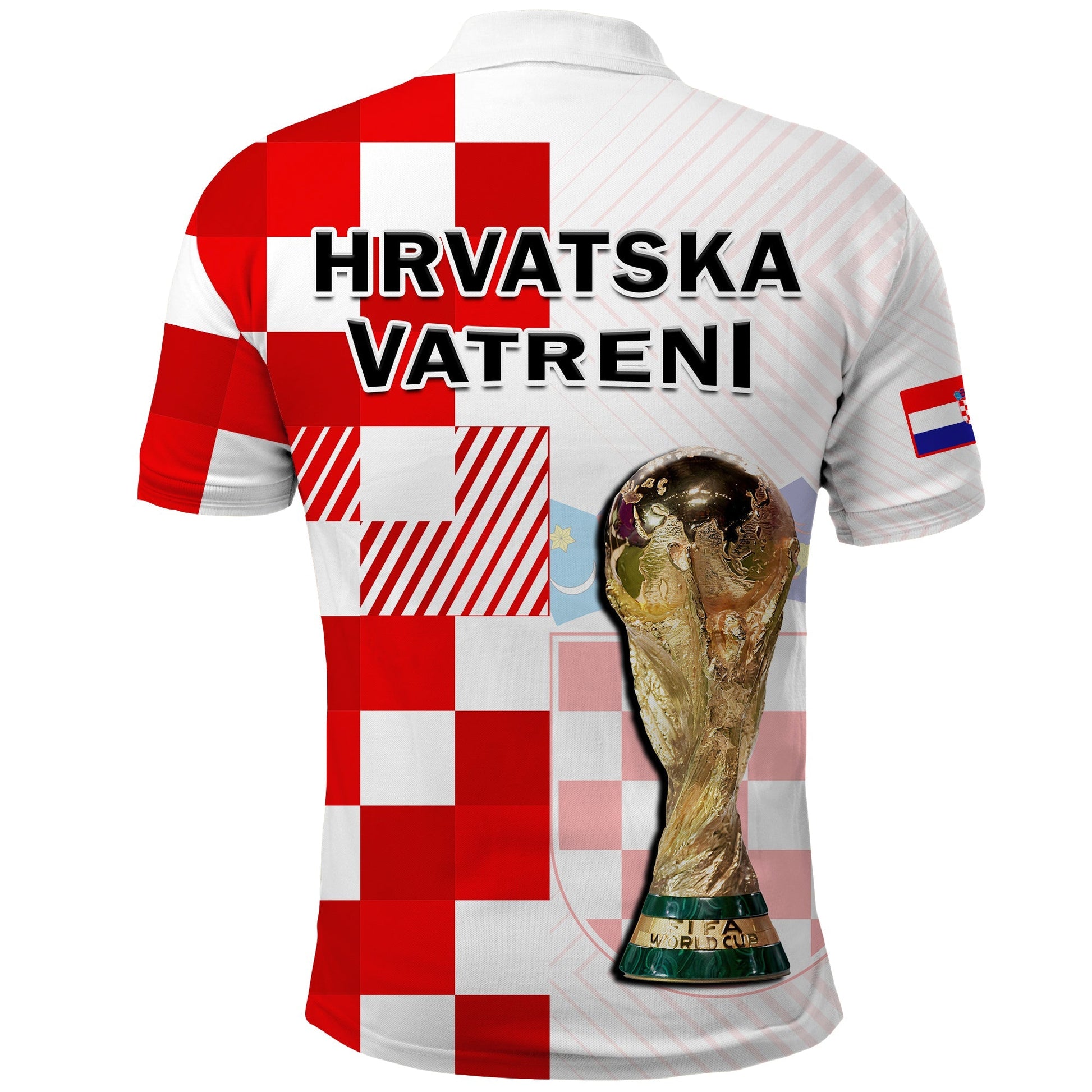 Croatia Football Polo Shirt Hrvatska Checkerboard Champions WC 2022 LT14