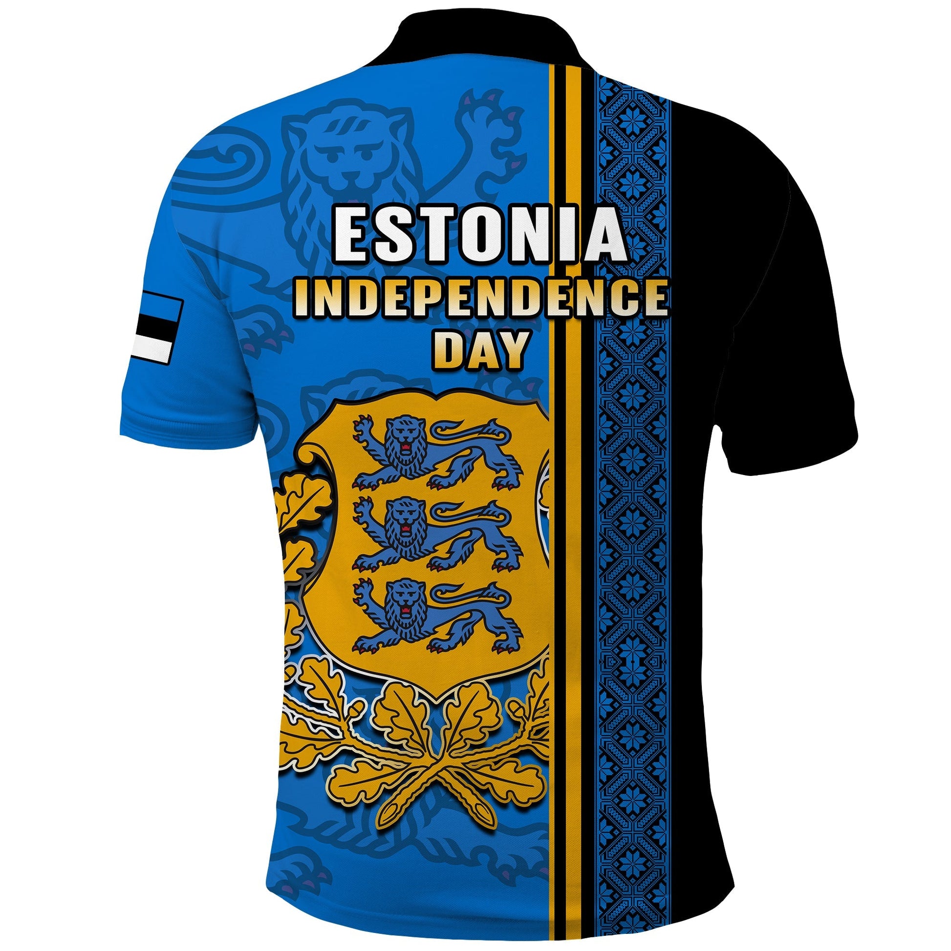 Estonia Polo Shirt Happy Estonian Independence Day With Coat Of Arms LT14