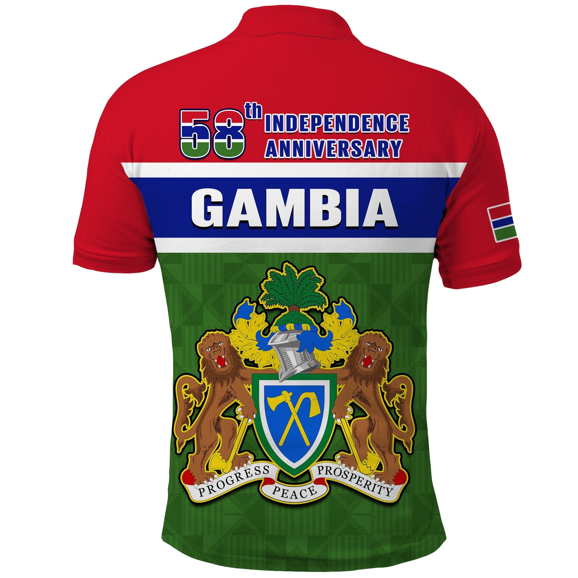 Gambia Polo Shirt Happy 58th Independence Anniversary Flag Style LT14