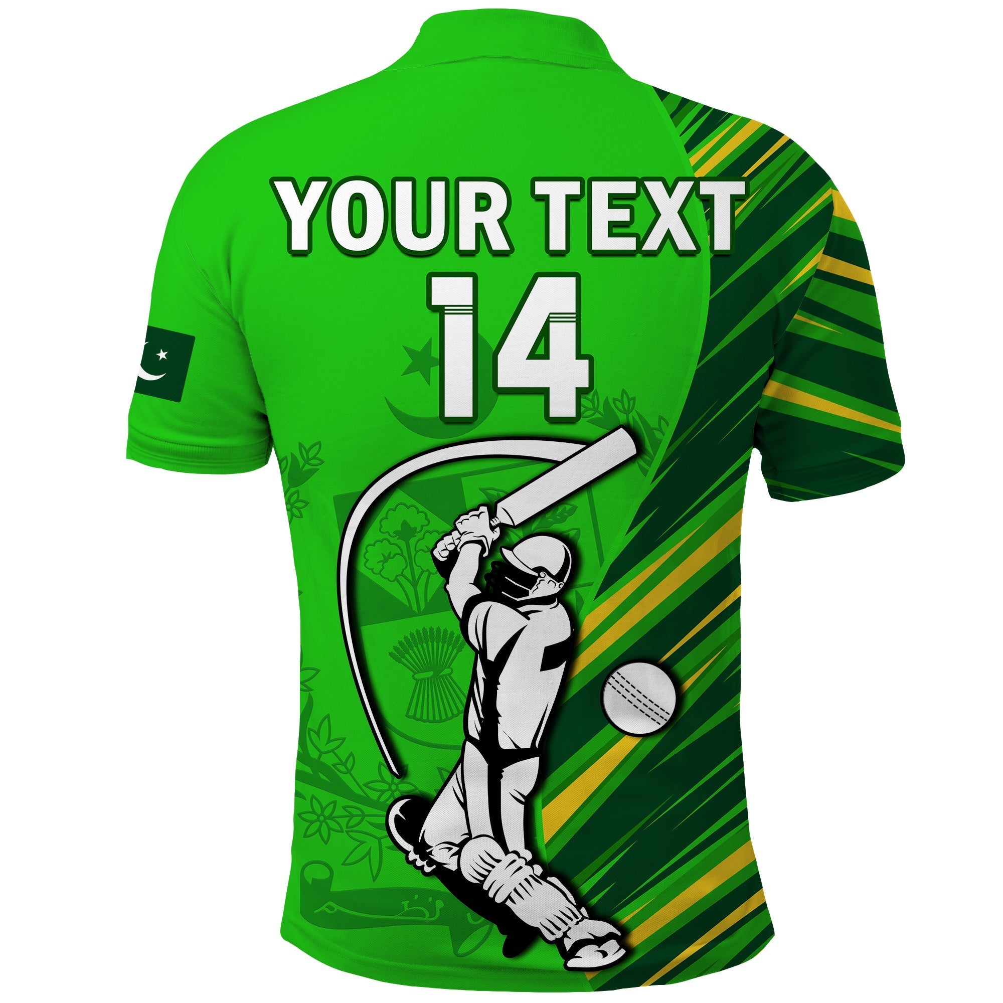 (Custom Text And Number) Pakistan Cricket Polo Shirt Go Shaheens Simple Style LT14