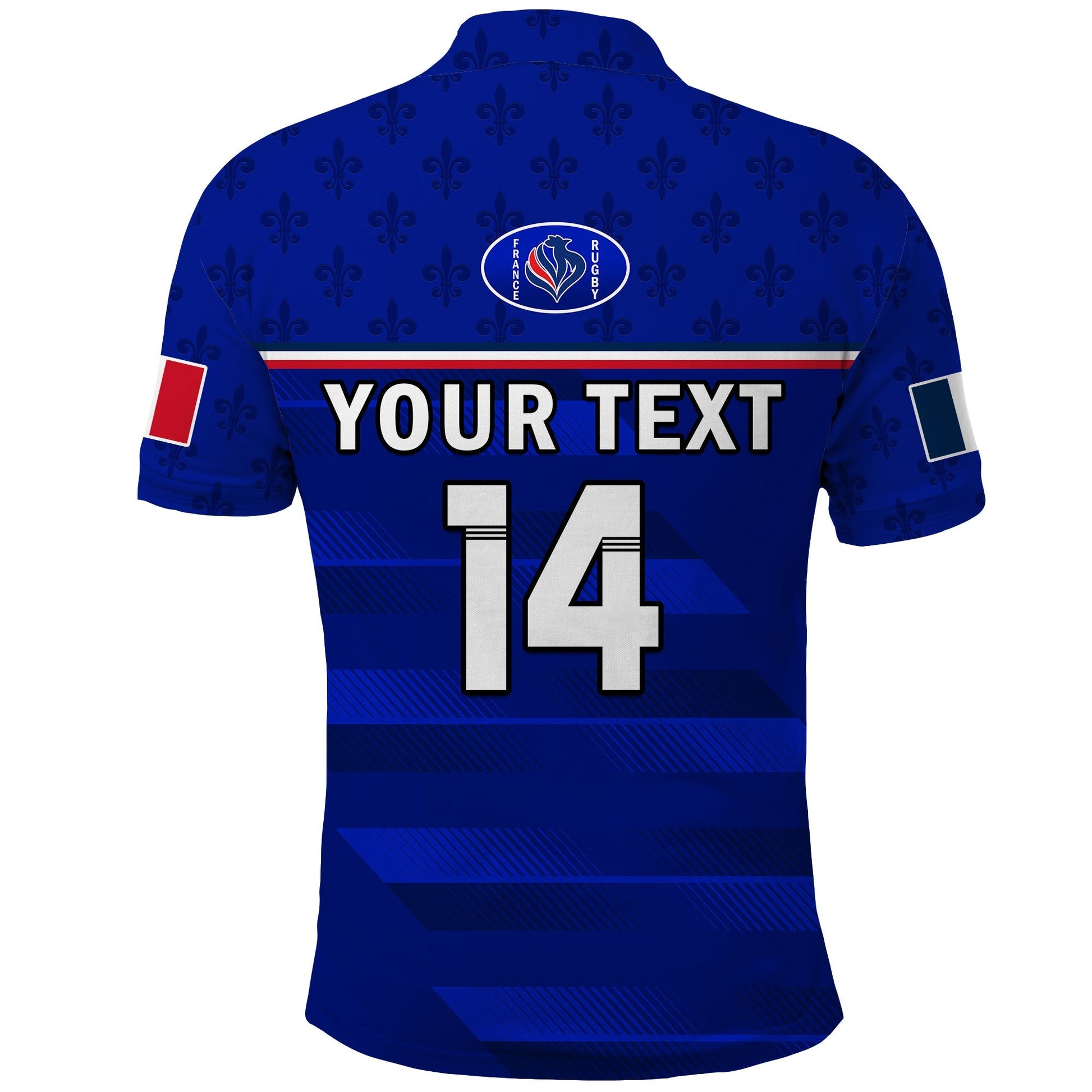 (Custom Text And Number) France Rugby Polo Shirt Outgoing Tour Allez Les Bleus LT14