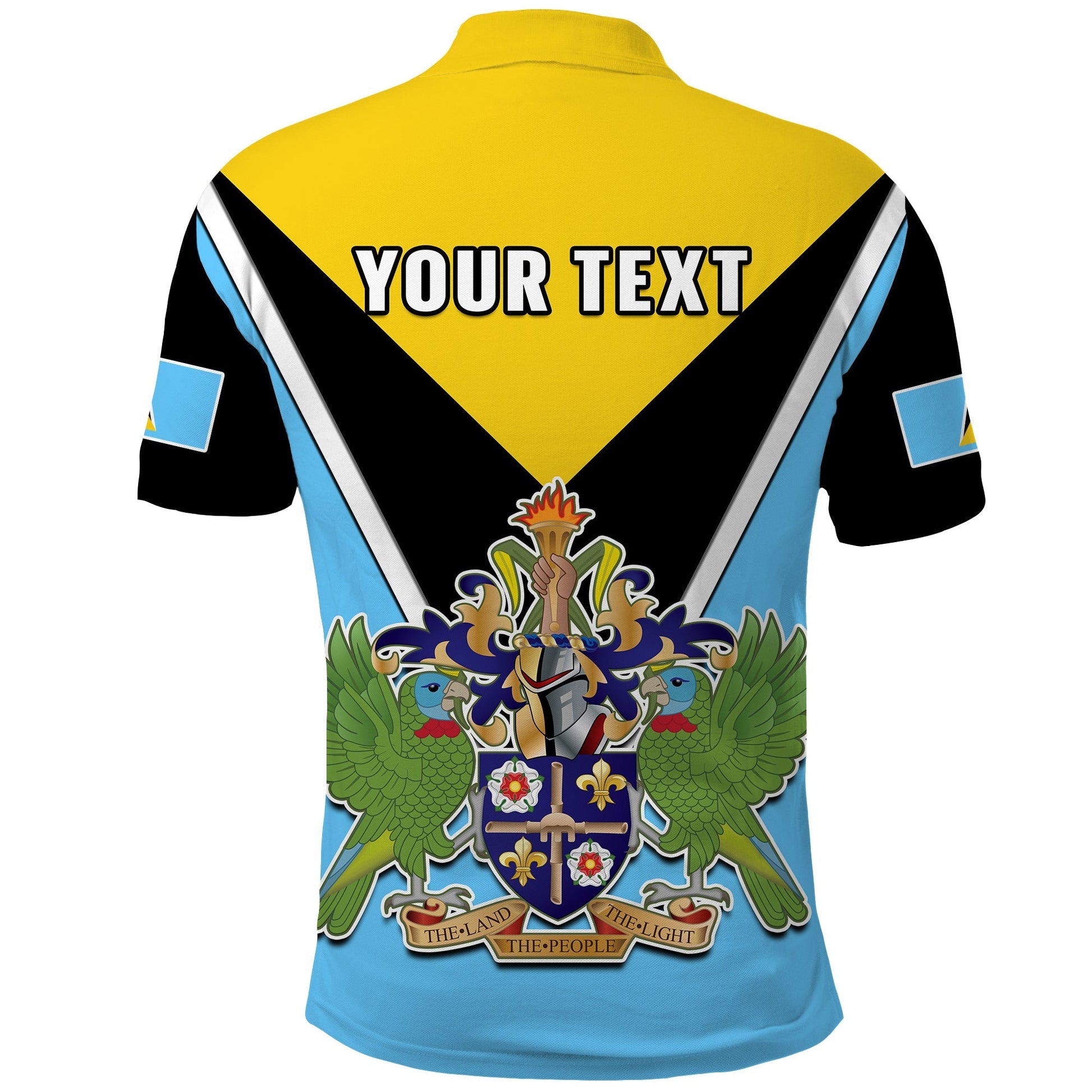 Custom Saint Lucia Polo Shirt Happy 44 Years Of Independence LT14