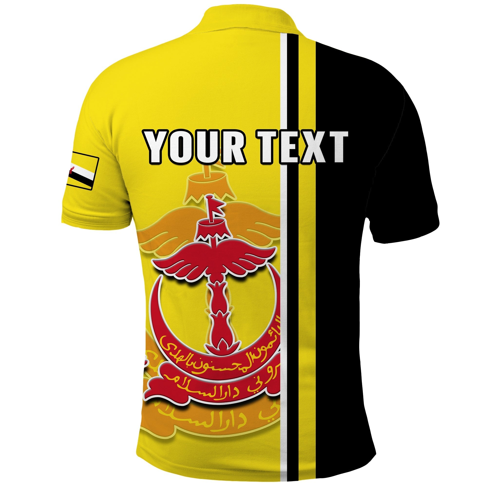 Custom Brunei Polo Shirt Happy Independence Day With Coat Of Arms LT14