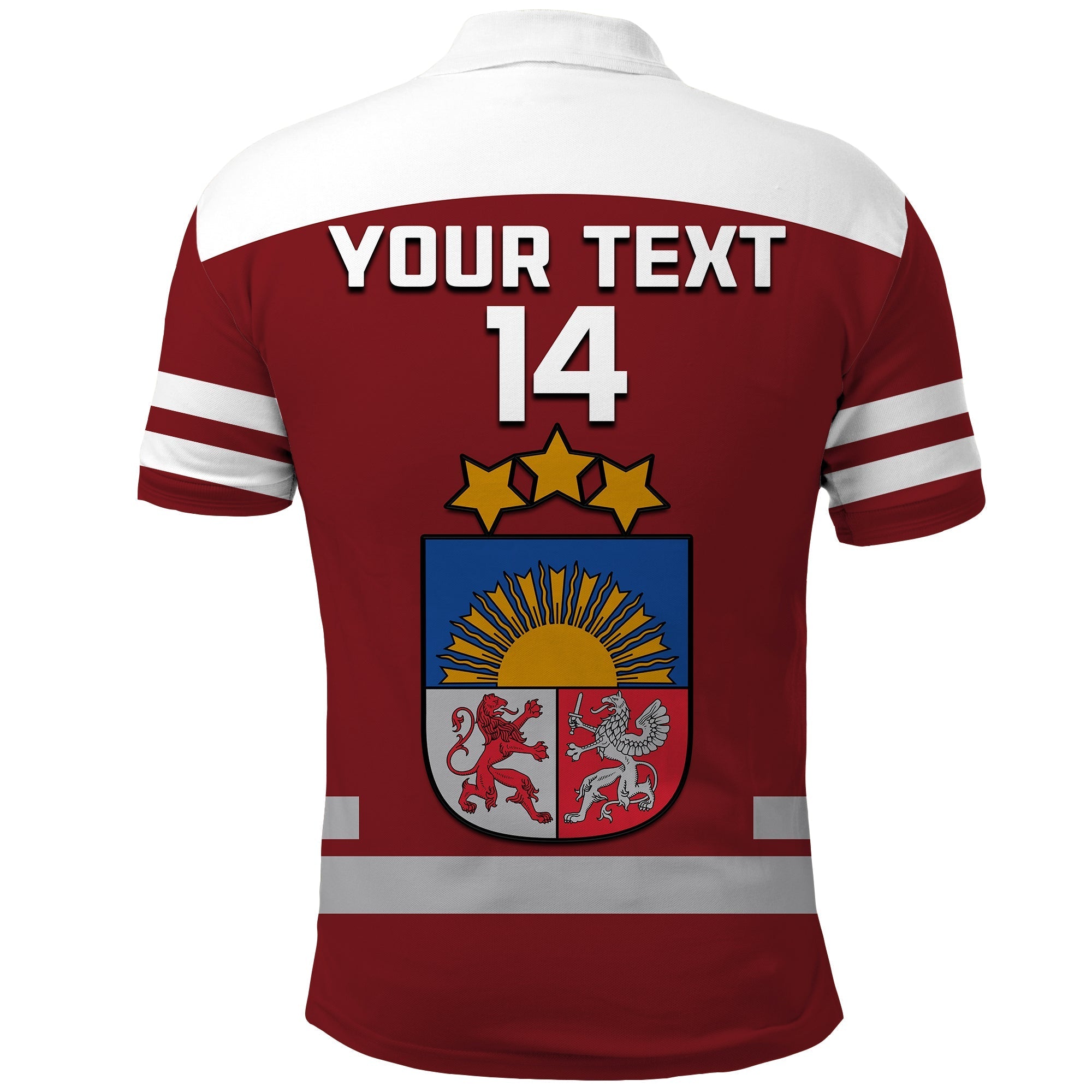 (Custom Text And Number) Latvia Hockey Polo Shirt 2023 Red Sporty Style LT14
