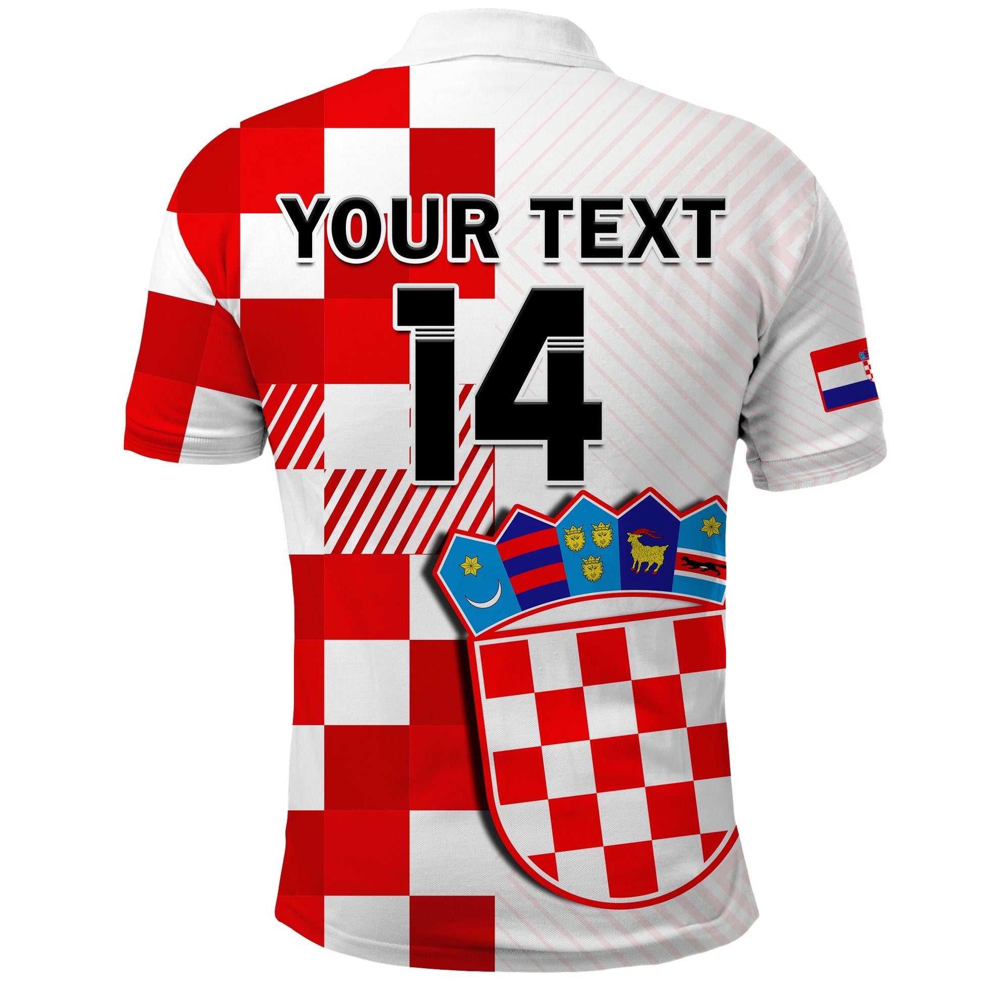 (Custom Text And Number) Croatia Football Polo Shirt Hrvatska Checkerboard Champions WC 2022 LT14