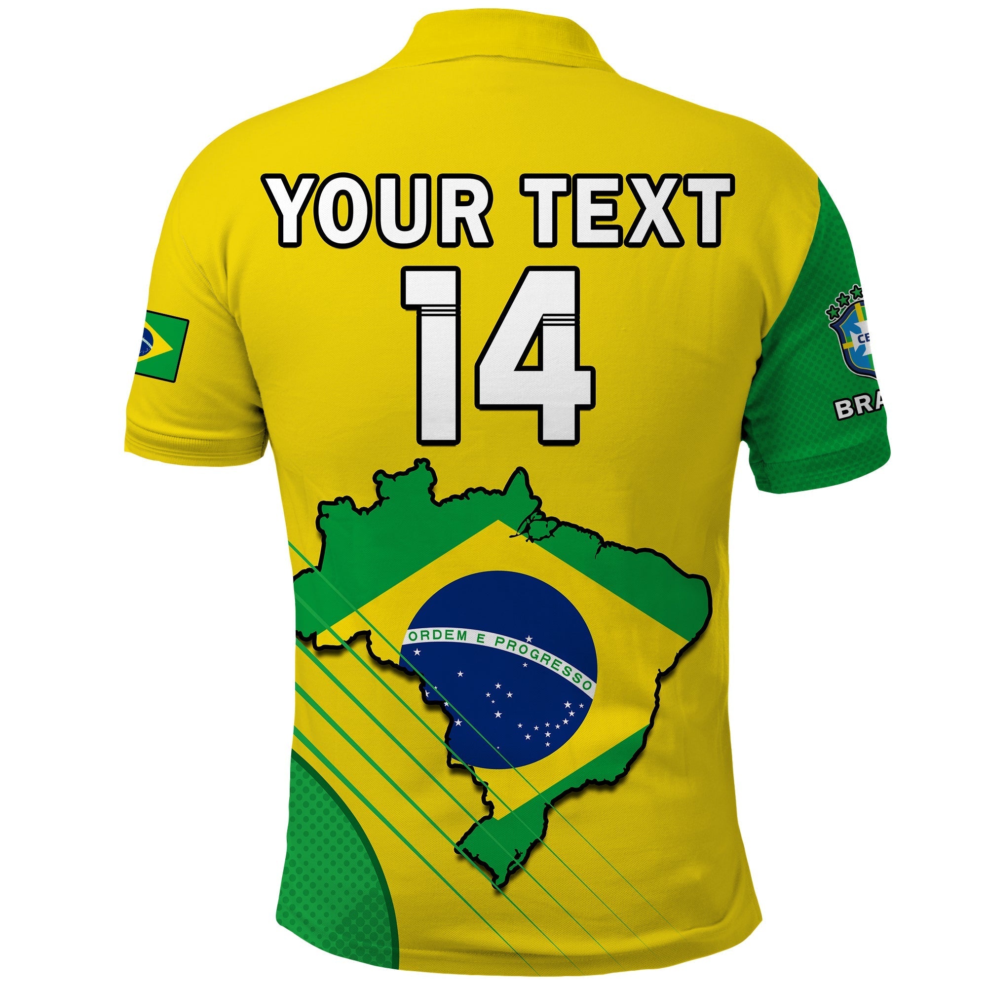 (Custom Text And Number) Brazil Football Polo Shirt Brasil Map Come On Canarinho Sporty Style LT14