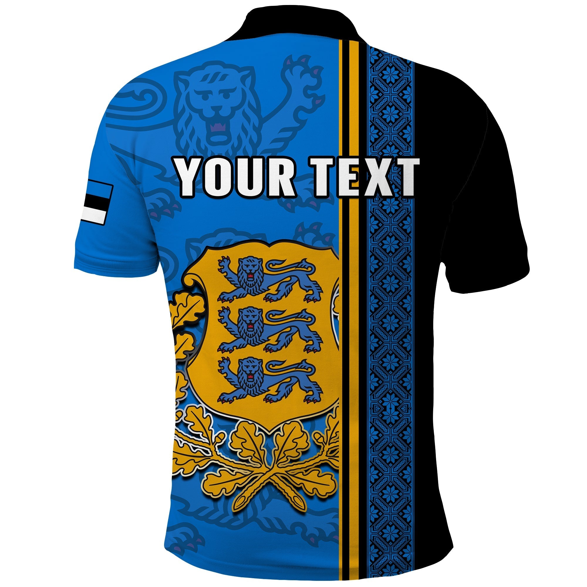 Custom Estonia Polo Shirt Happy Estonian Independence Day With Coat Of Arms LT14