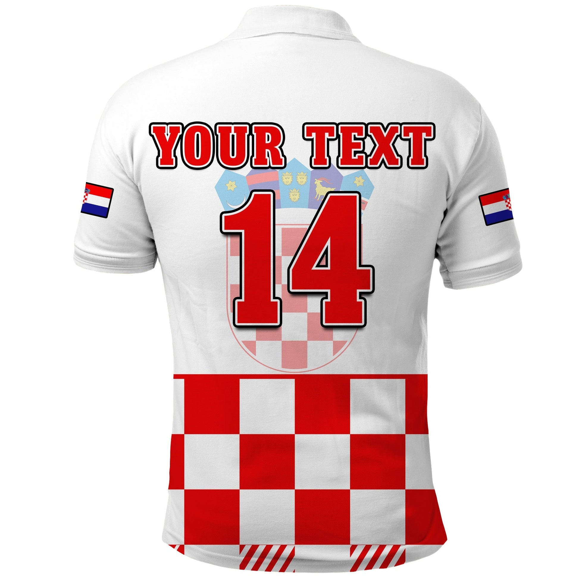 (Custom Text And Number) Croatia Football Polo Shirt Hrvatska Checkerboard Red Version LT14