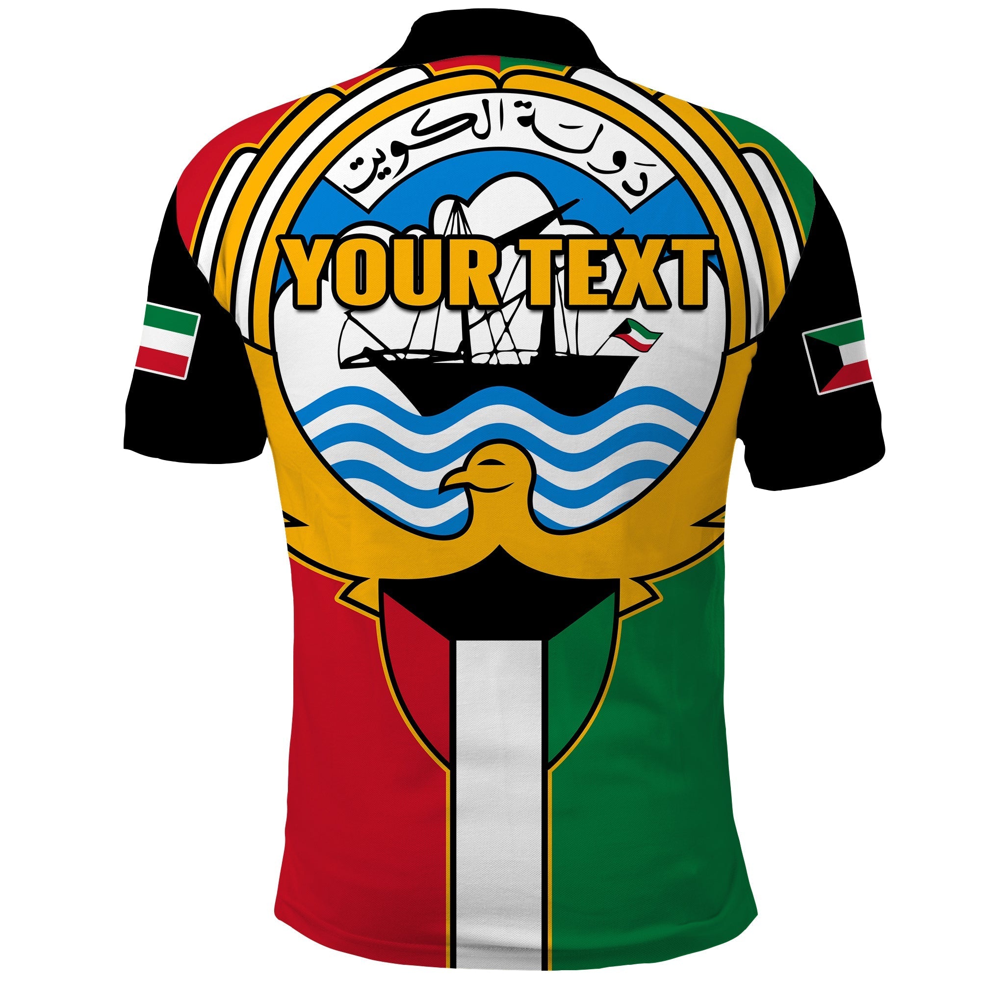 Custom Kuwait Polo Shirt Happy Independence Day With Coat Of Arms LT14