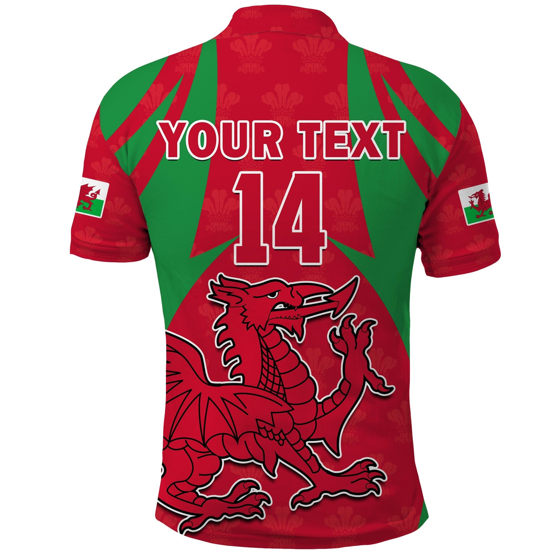 (Custom Text And Number) Wales Rugby Polo Shirt The Dragons National Team Come On Cymru LT14