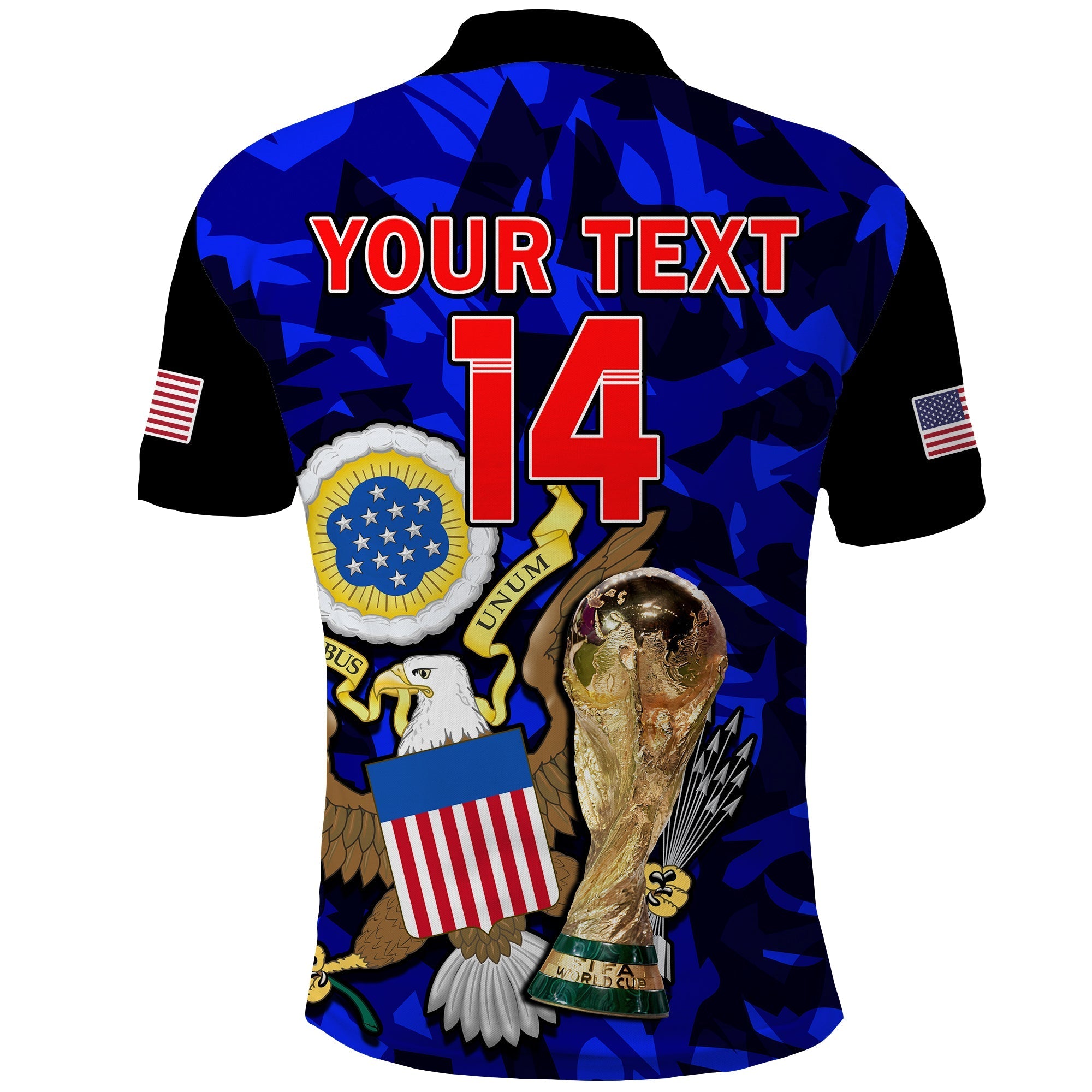 (Custom Text And Number) USA Football Polo Shirt The Yanks Champions WC 2022 LT14