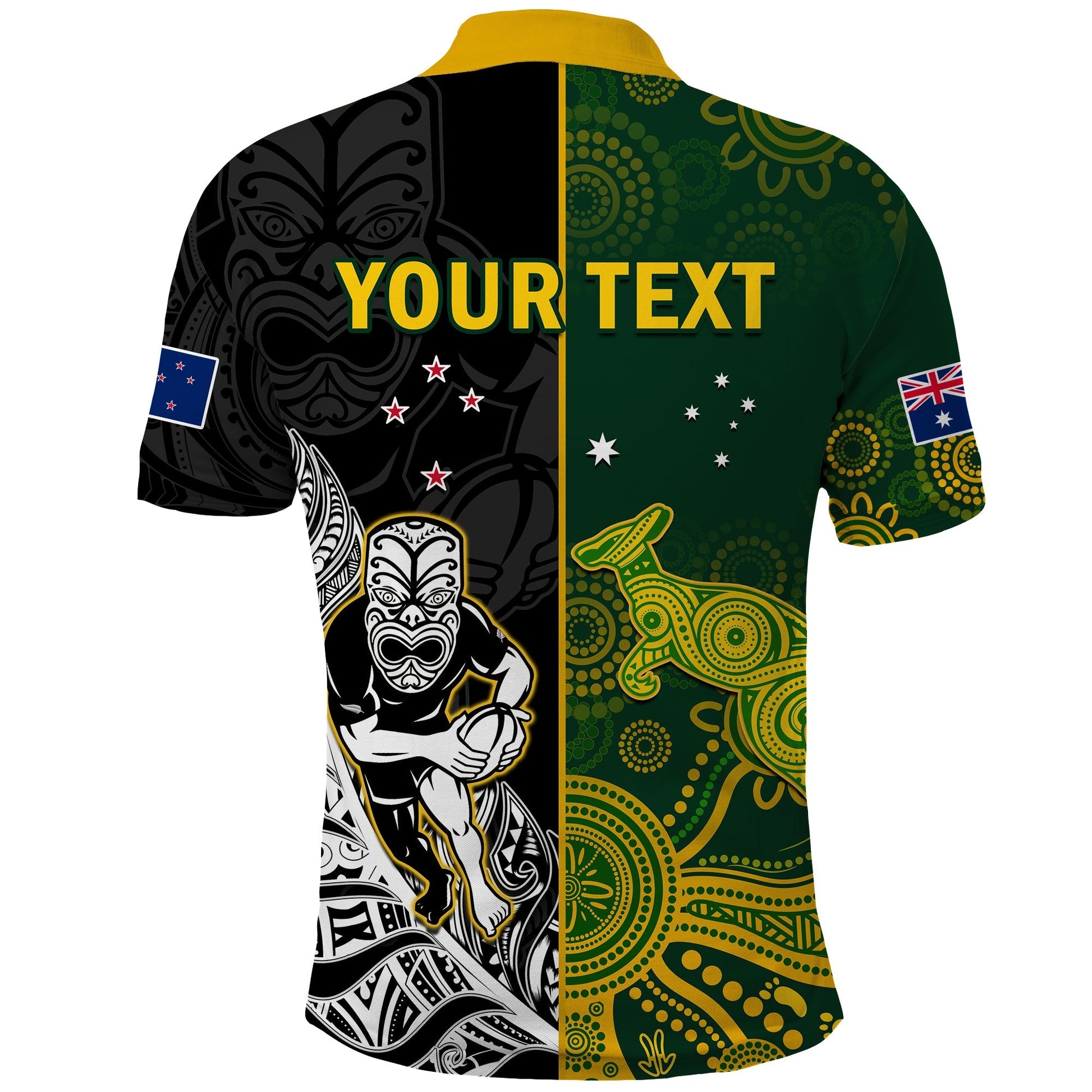 Custom Australia Rugby Mix Aotearoa Rugby Polo Shirt Wallabies All Black Special Version LT14