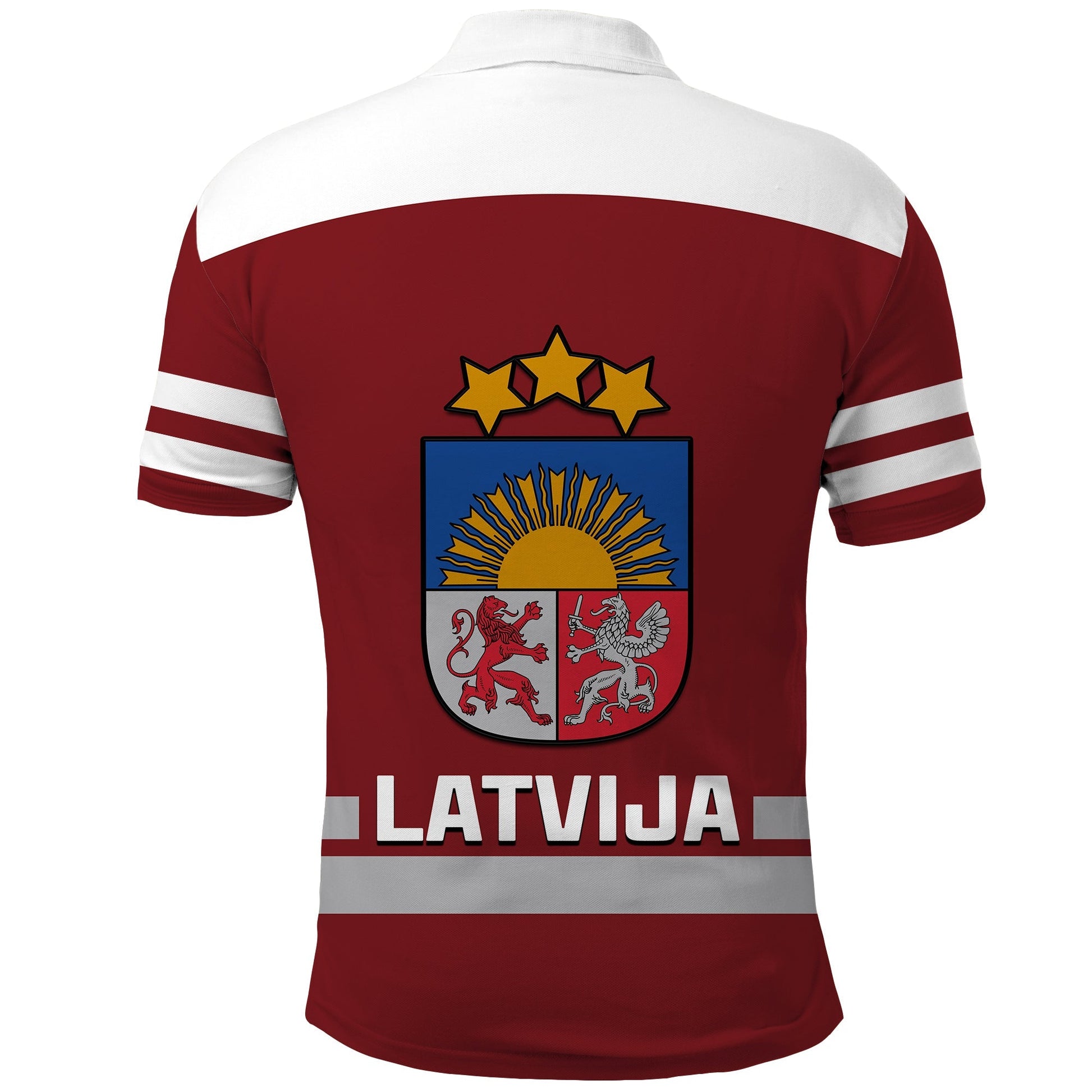 Latvia Hockey Polo Shirt 2023 Red Sporty Style LT14