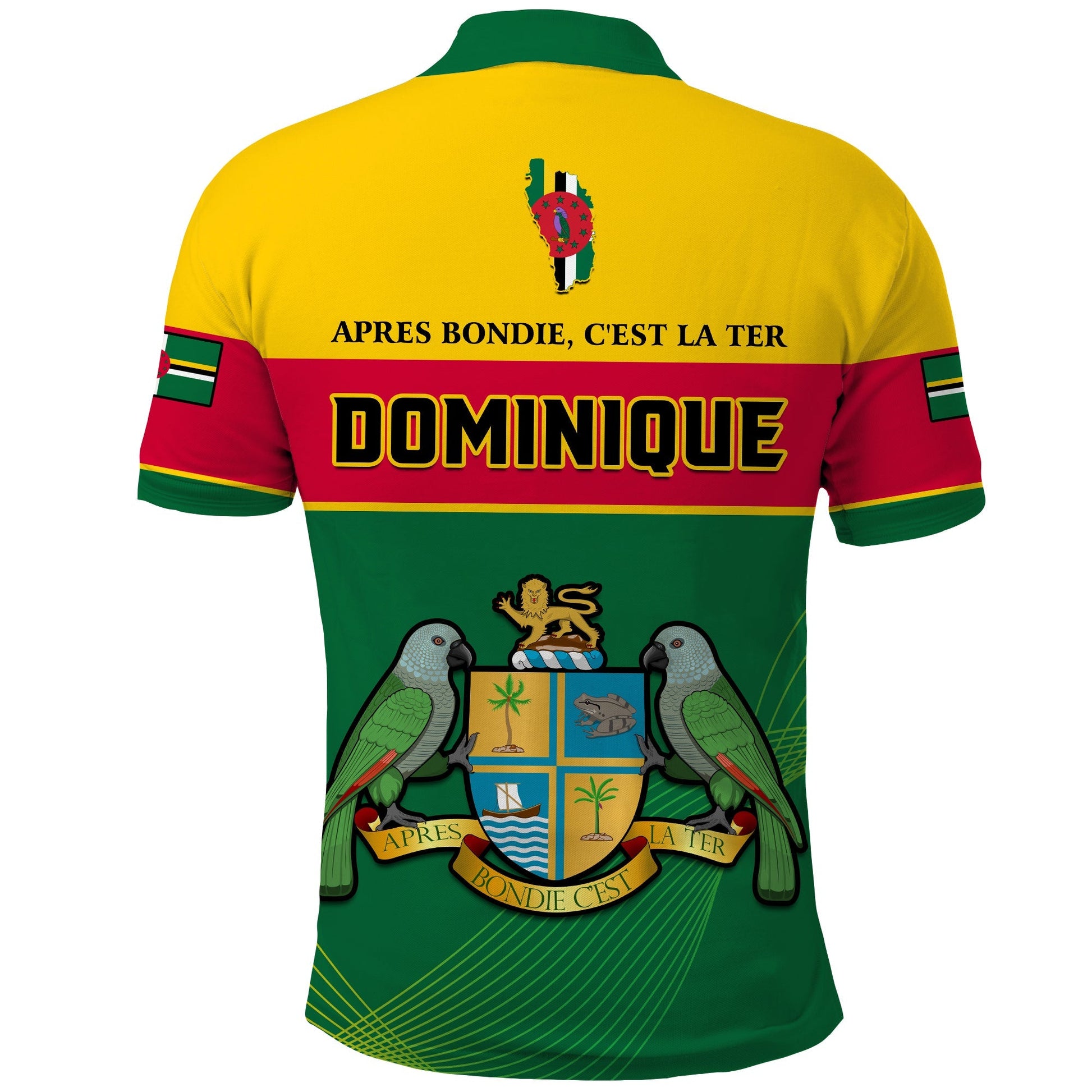 Dominica Polo Shirt Dominican Coat Of Arms With Map LT14