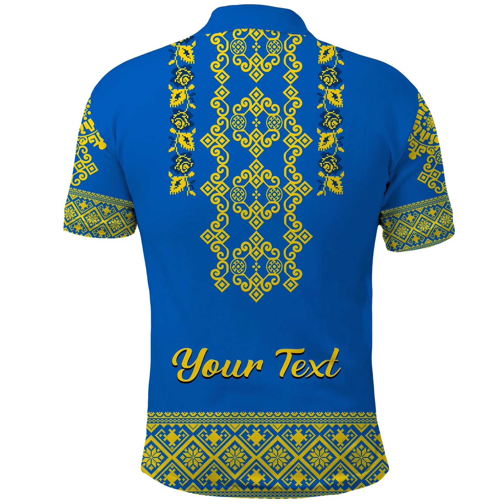Custom Ukraine Polo Shirt Yellow Ukrainian Folk LT14