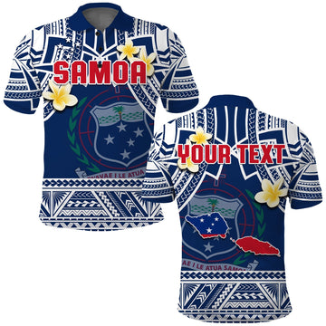 Custom Samoa Polo Shirt Samoan Plumeria Flowers Mix Polynesian Pattern LT14