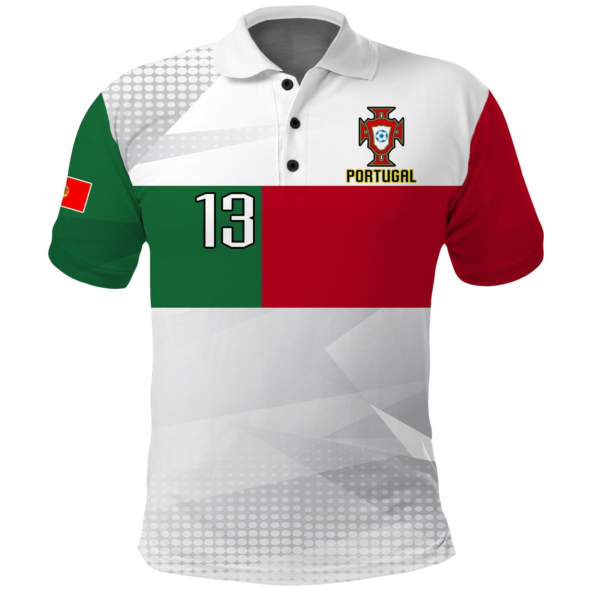 (Custom Text and Number) Portugal Football Polo Shirt Campeao Football 2022 White Sporty LT13