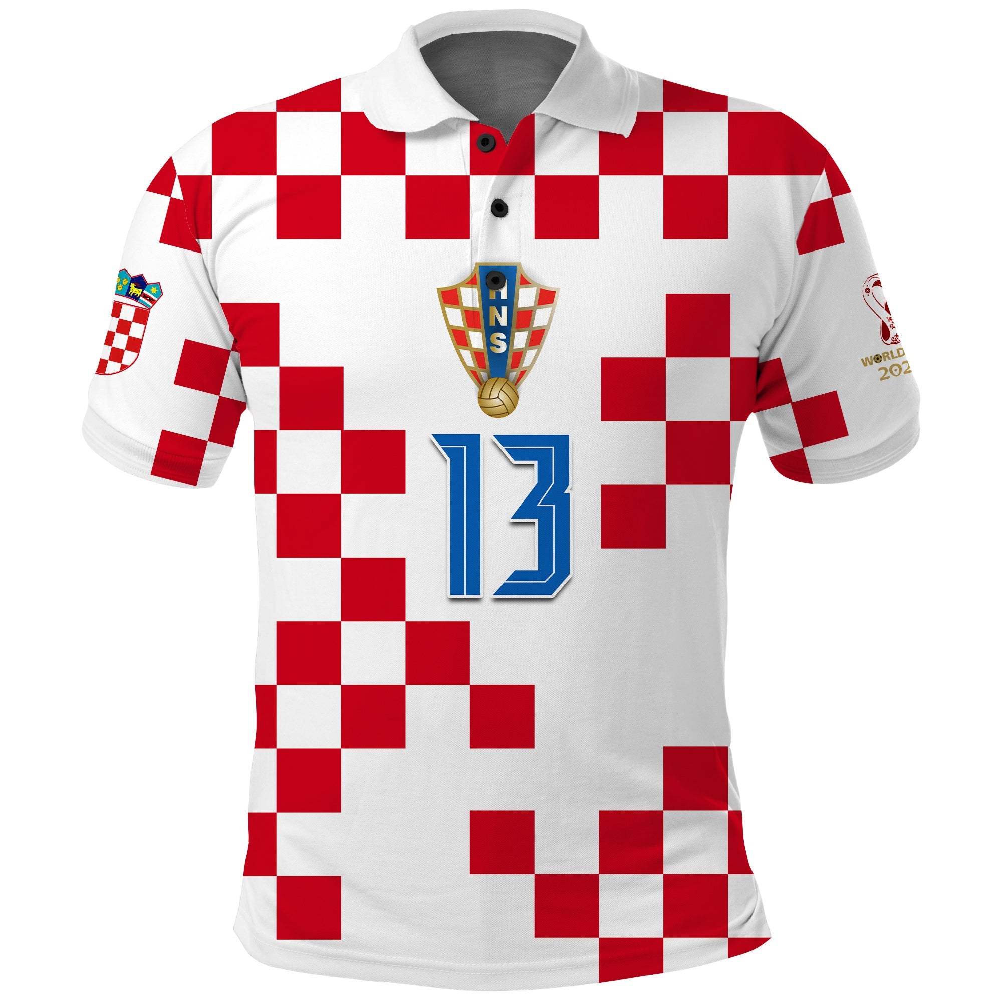 (Custom Text and Number) Croatia Football Polo Shirt World Cup Champions 2022 Hrvatska LT13