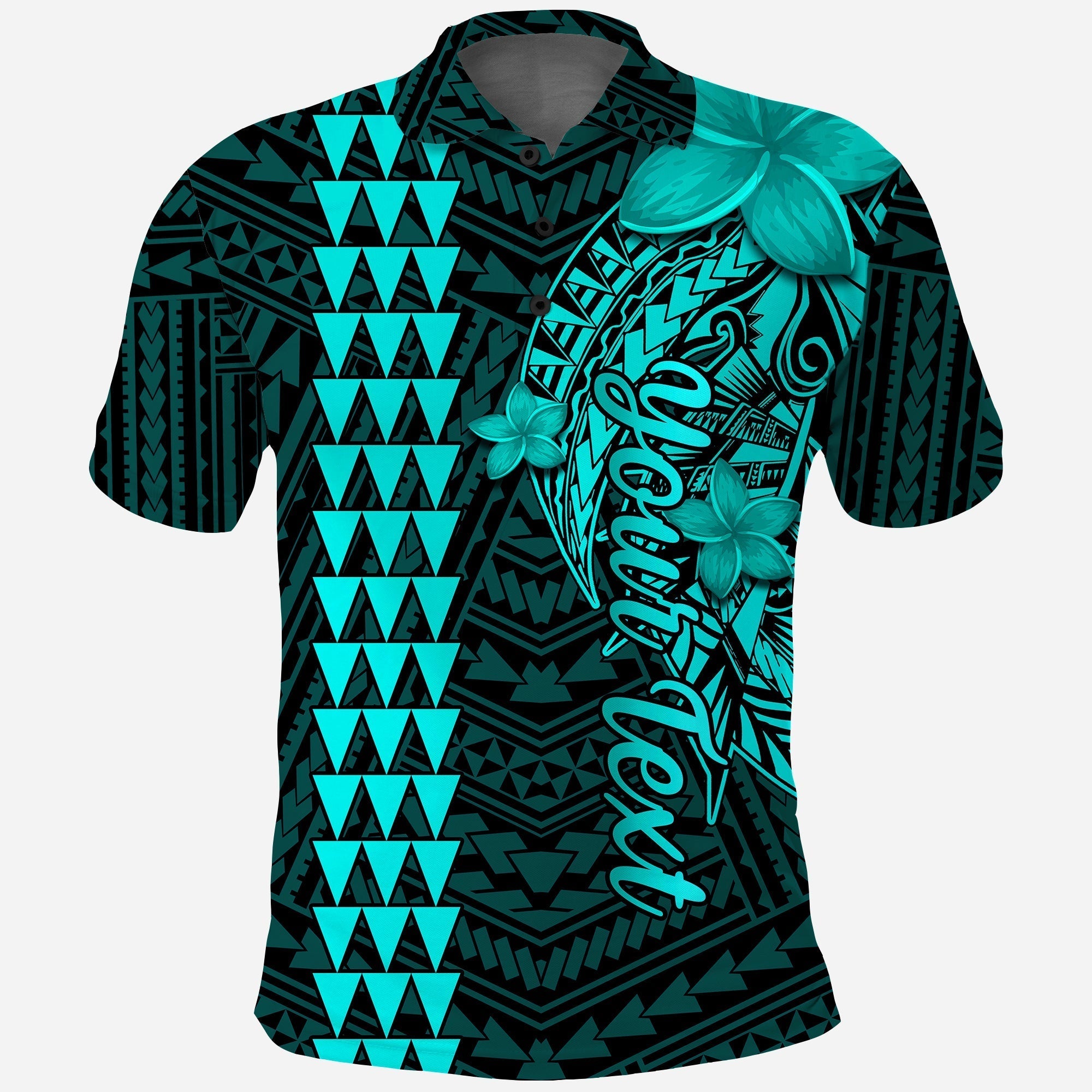 Custom Hawaii Polo Shirt Kakau Kanaka Maoli Combine Polynesian Shark Ver.04 LT14