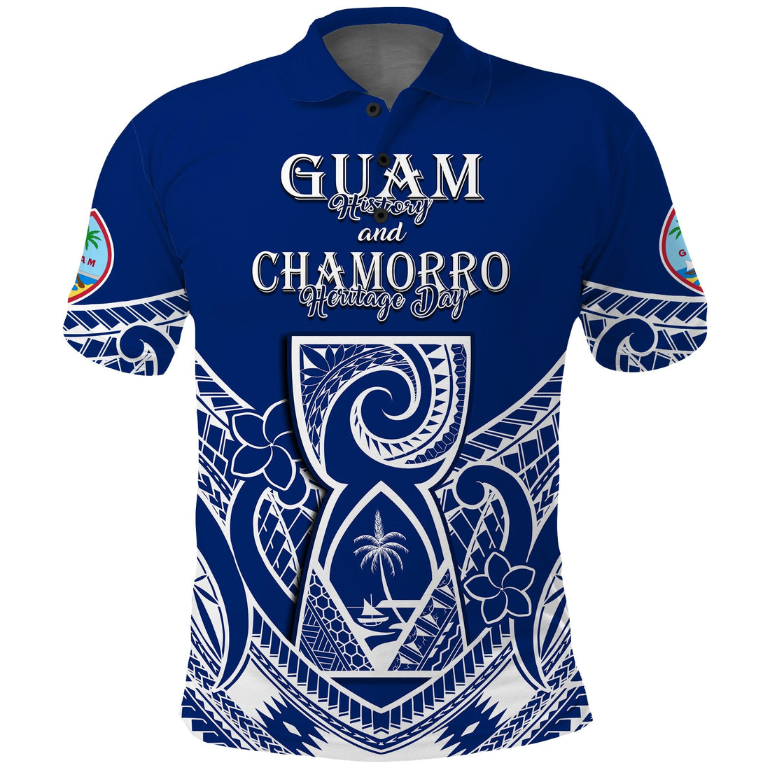Custom Guam History and Chamorro Heritage Day Polo Shirt Latte Stone Polynesian LT14