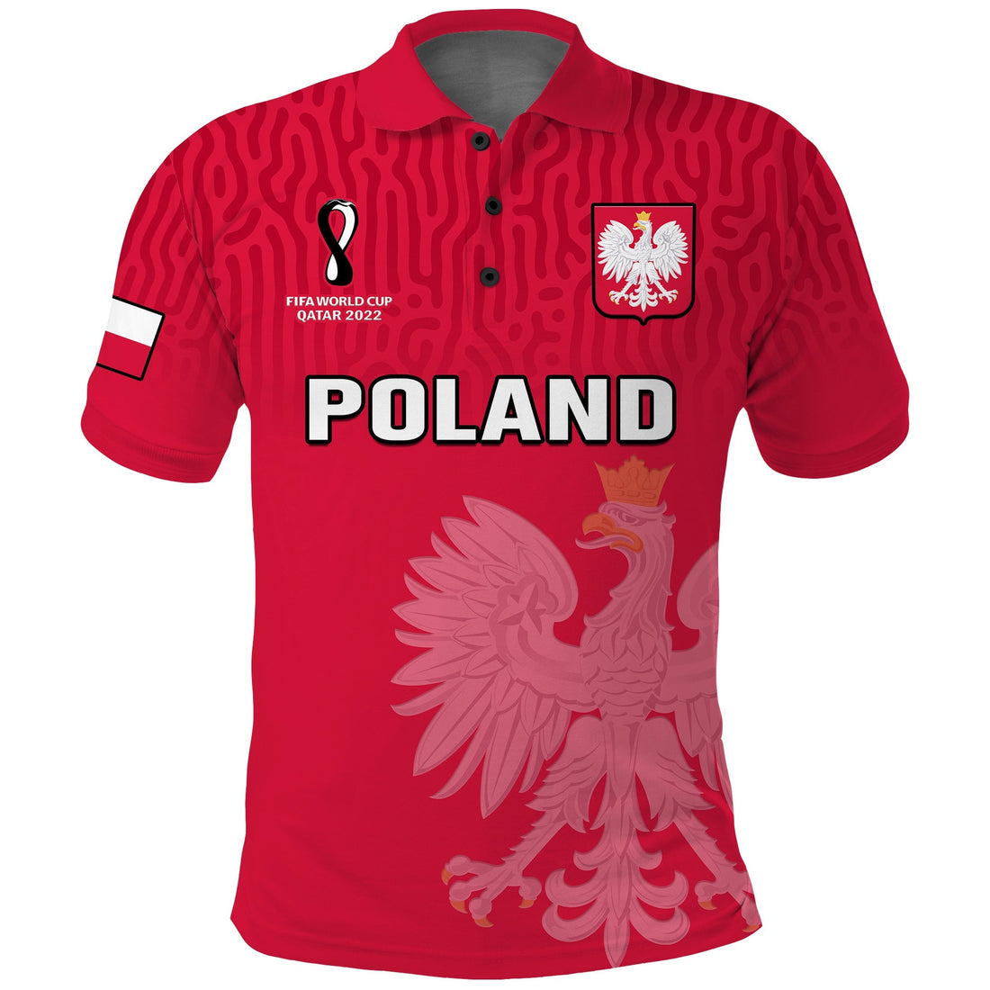 (Custom Text And Number) Poland Football Polo Shirt Polska Football 2022 Red LT14