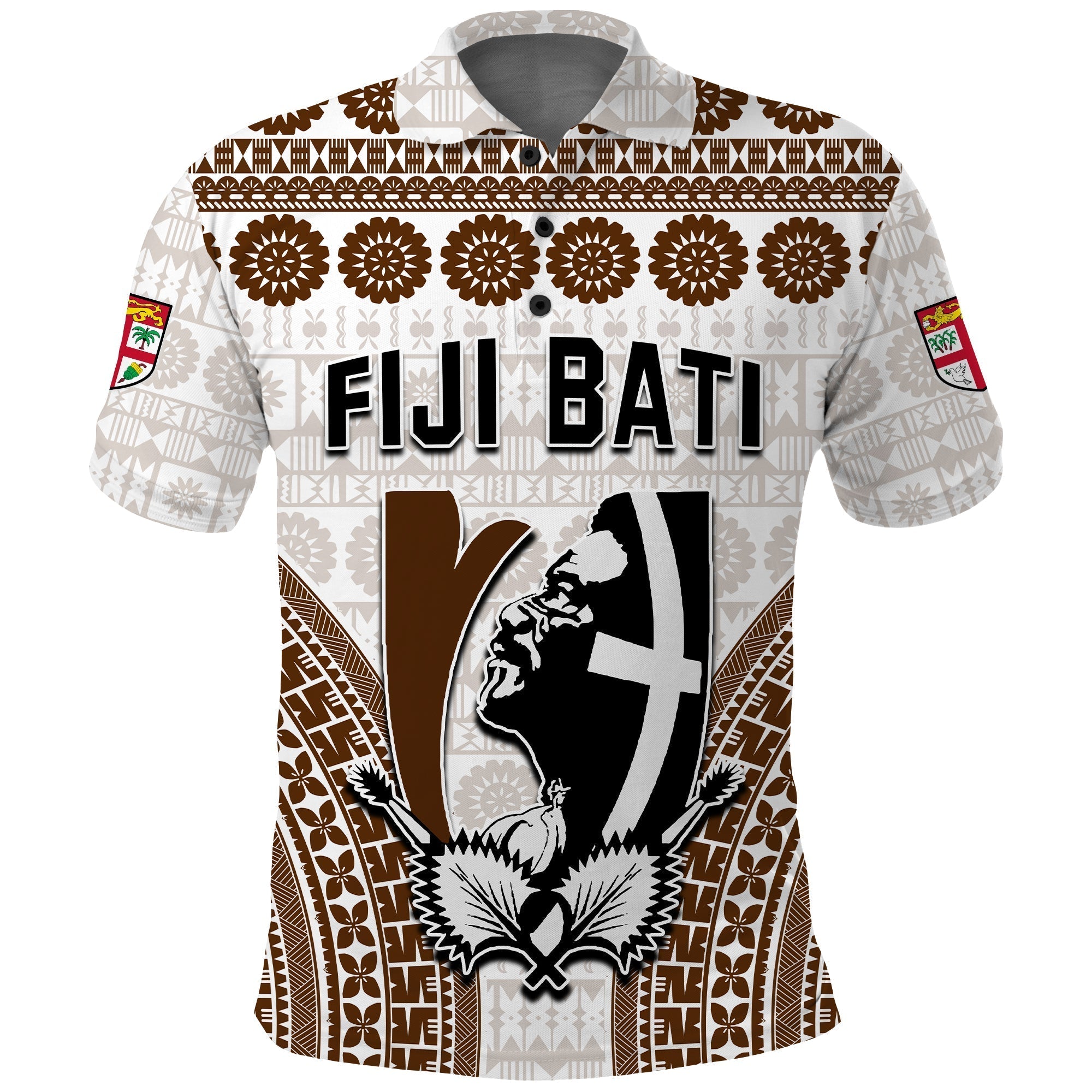 Custom Fiji Rugby Bati Polo Shirt Proud Tapa Pattern LT13