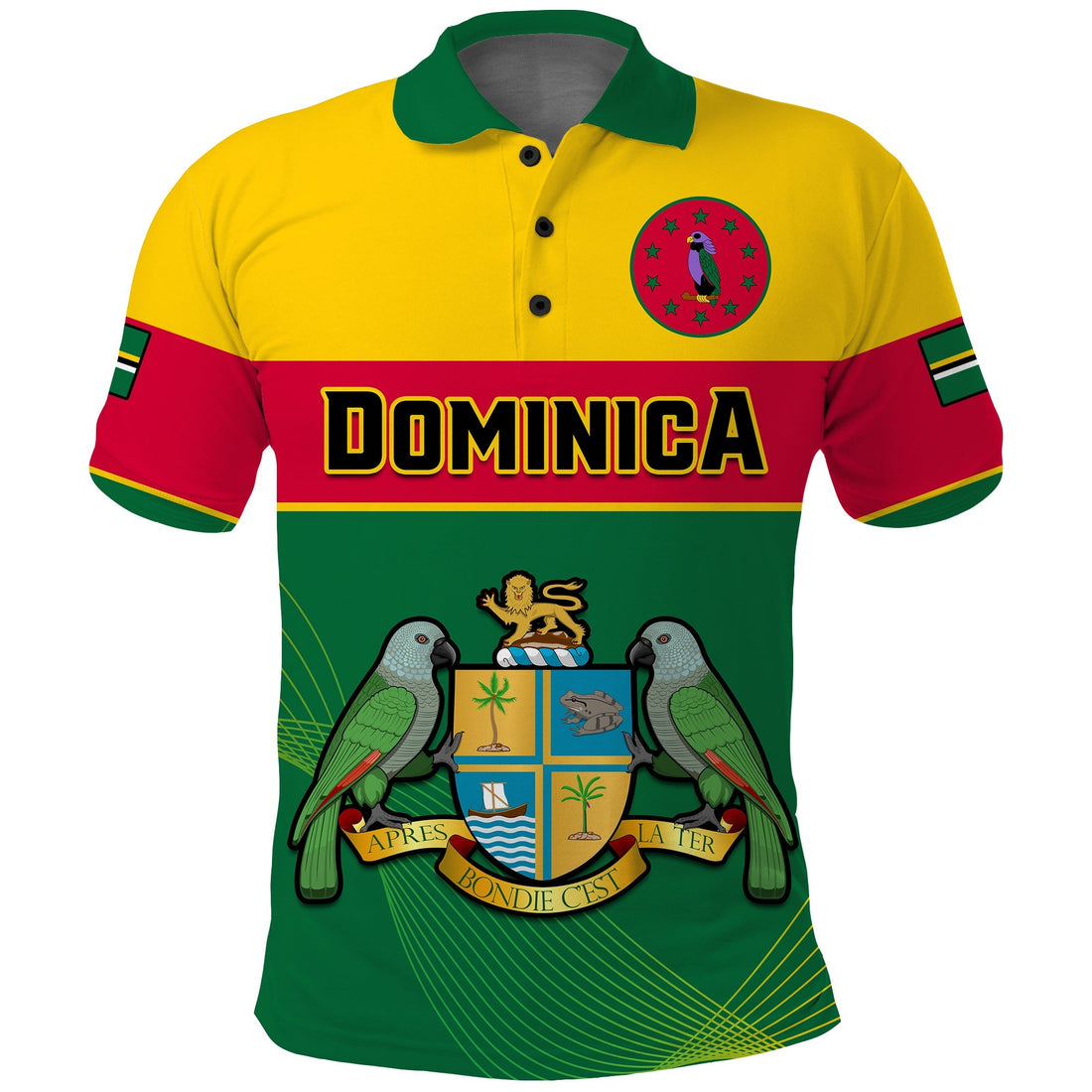 Dominica Polo Shirt Dominican Coat Of Arms With Map LT14