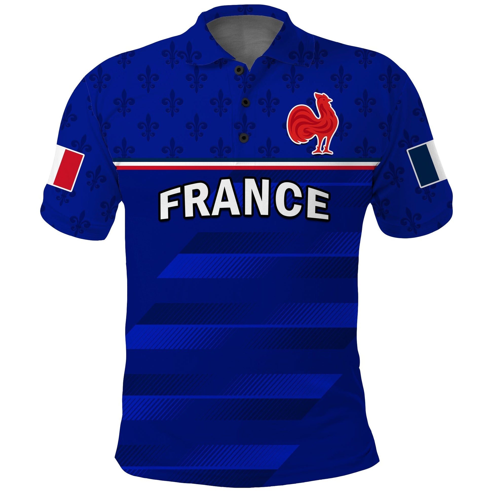 (Custom Text And Number) France Rugby Polo Shirt Outgoing Tour Allez Les Bleus LT14
