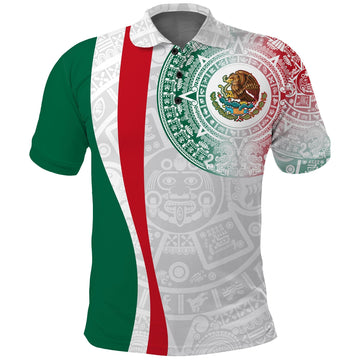 Custom Mexico Polo Shirt Mexican Eagles Aztec Pattern LT13