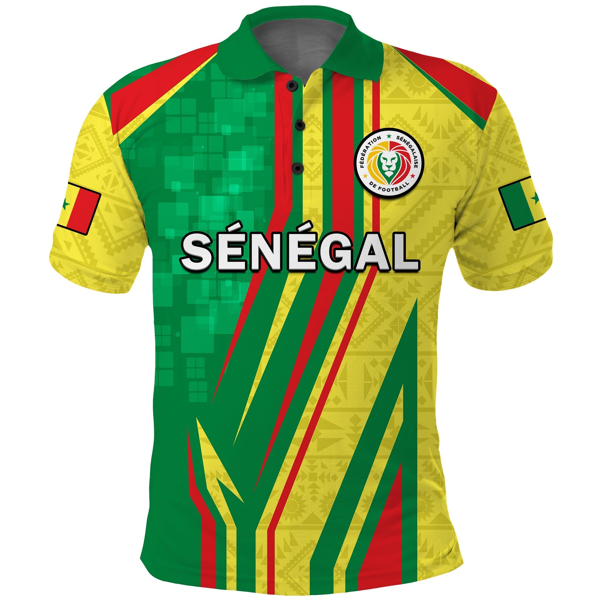 (Custom Text And Number) Senegal Football Polo Shirt Allez Les Lions Sporty Style LT14