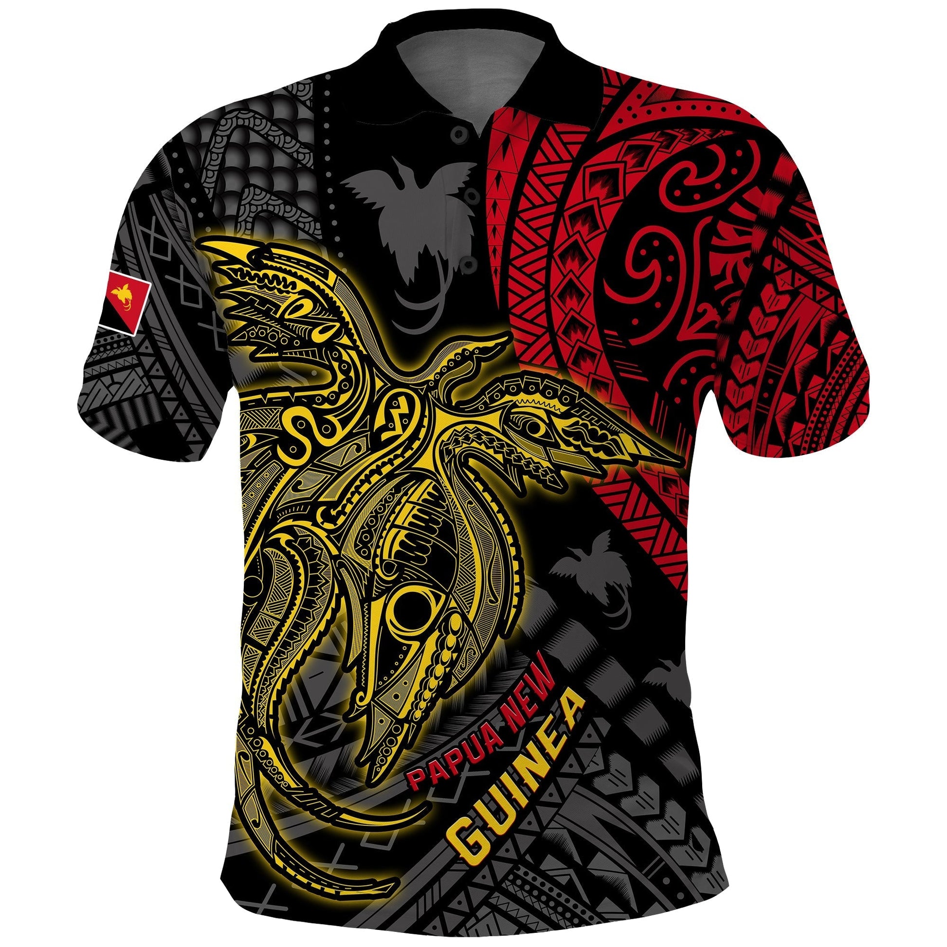 Custom Text and Number Papua New Guinea Polo Shirt Raggiana Birds Of Paradise Happy 47th Independence Day LT13