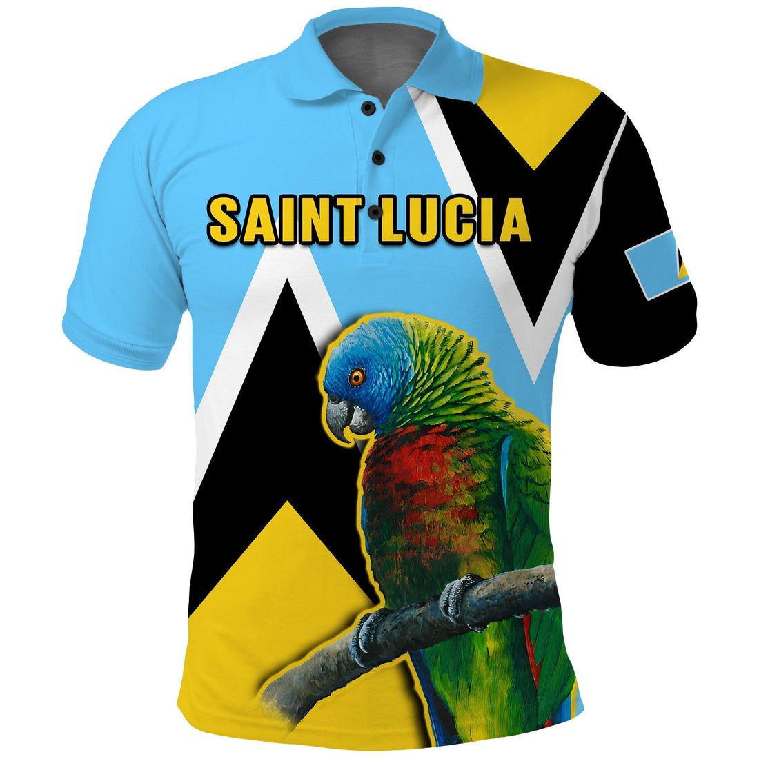 Custom Saint Lucia Polo Shirt Saint Lucian Parrot Simple Style LT14