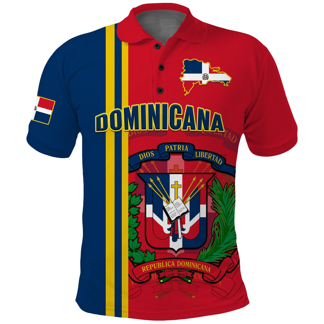 Dominican Republic Polo Shirt Happy 179 Years Of Independence LT14