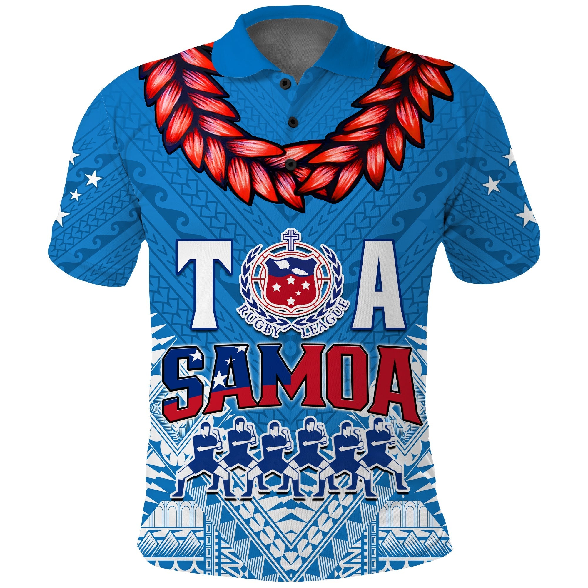 (Custom Text and Number) Toa Samoa Rugby Polo Shirt Manu Siva Tau Style Ulafala LT13