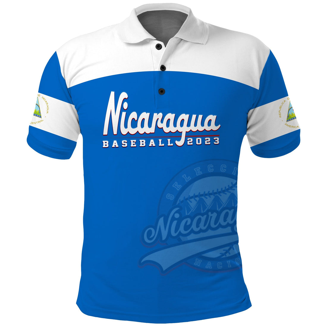 (Custom Text And Number) Nicaragua Polo Shirt 2023 Baseball LT14