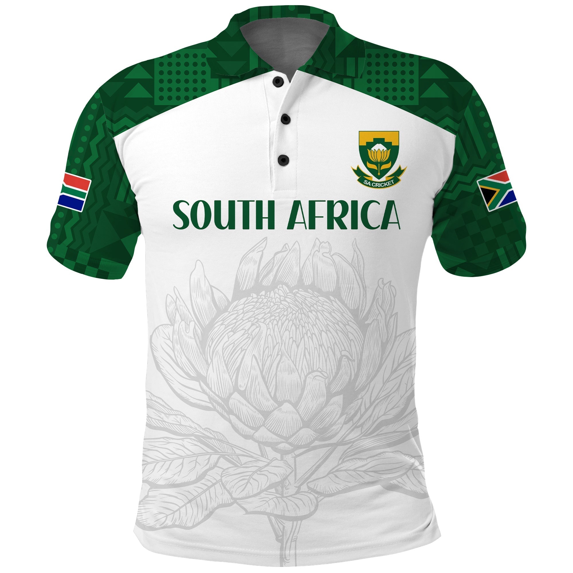(Custom Text and Number) South Africa Cricket Polo Shirt Go Proteas Boxing Day Test LT13
