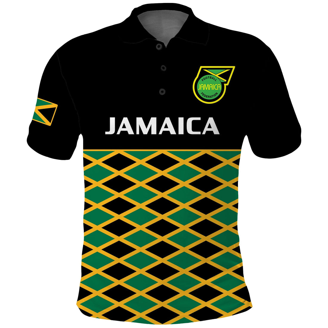 (Custom Text And Number) Jamaica Football Polo Shirt Reggae Girlz 2023 Cup Of Nations Ver.01 LT14