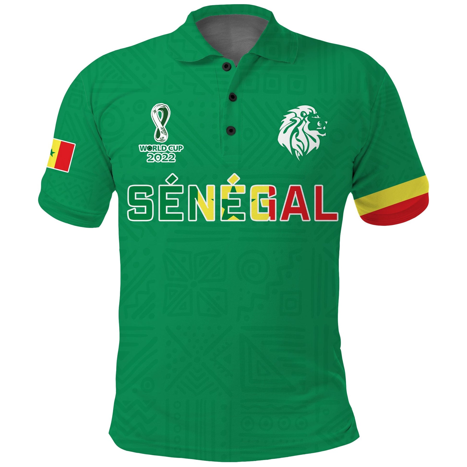 (Custom Text and Number) Senegal Football Polo Shirt Lions of Teranga Soccer Champions World Cup LT13