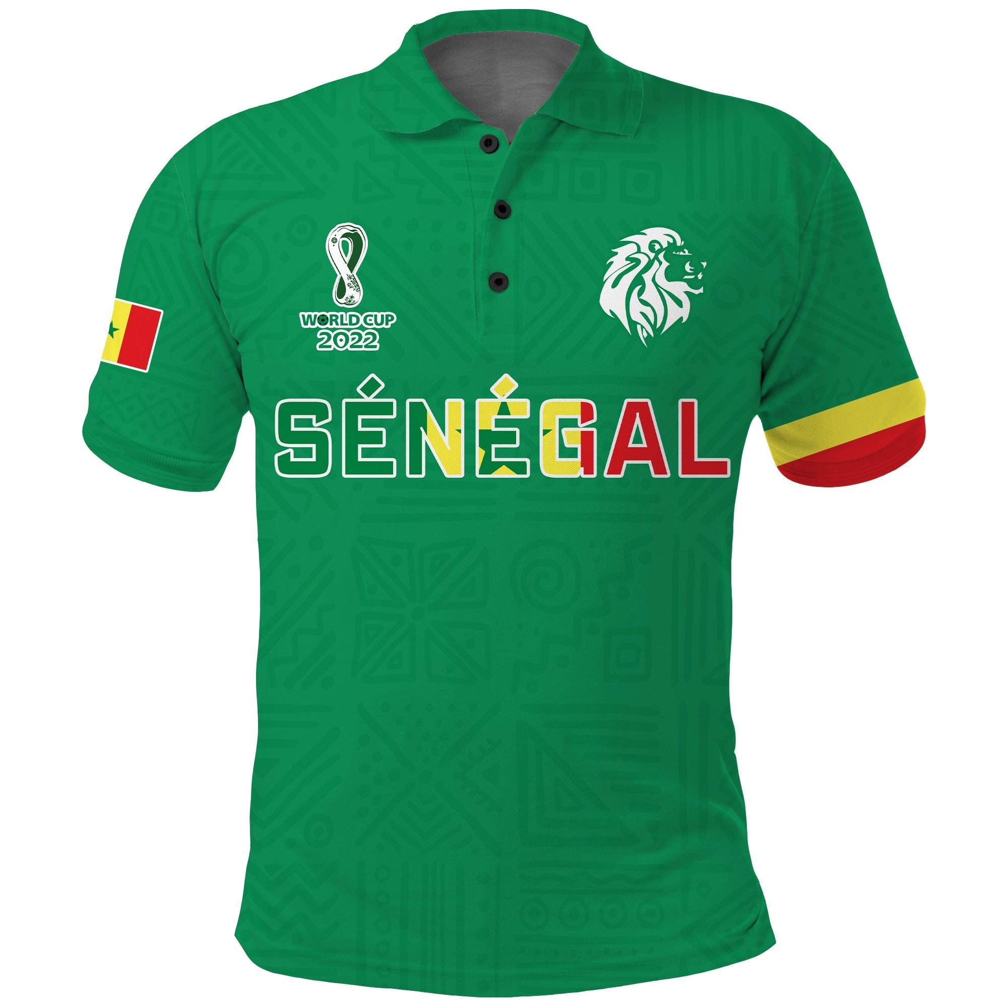 (Custom Text and Number) Senegal Football Polo Shirt Lions of Teranga Soccer Champions World Cup LT13