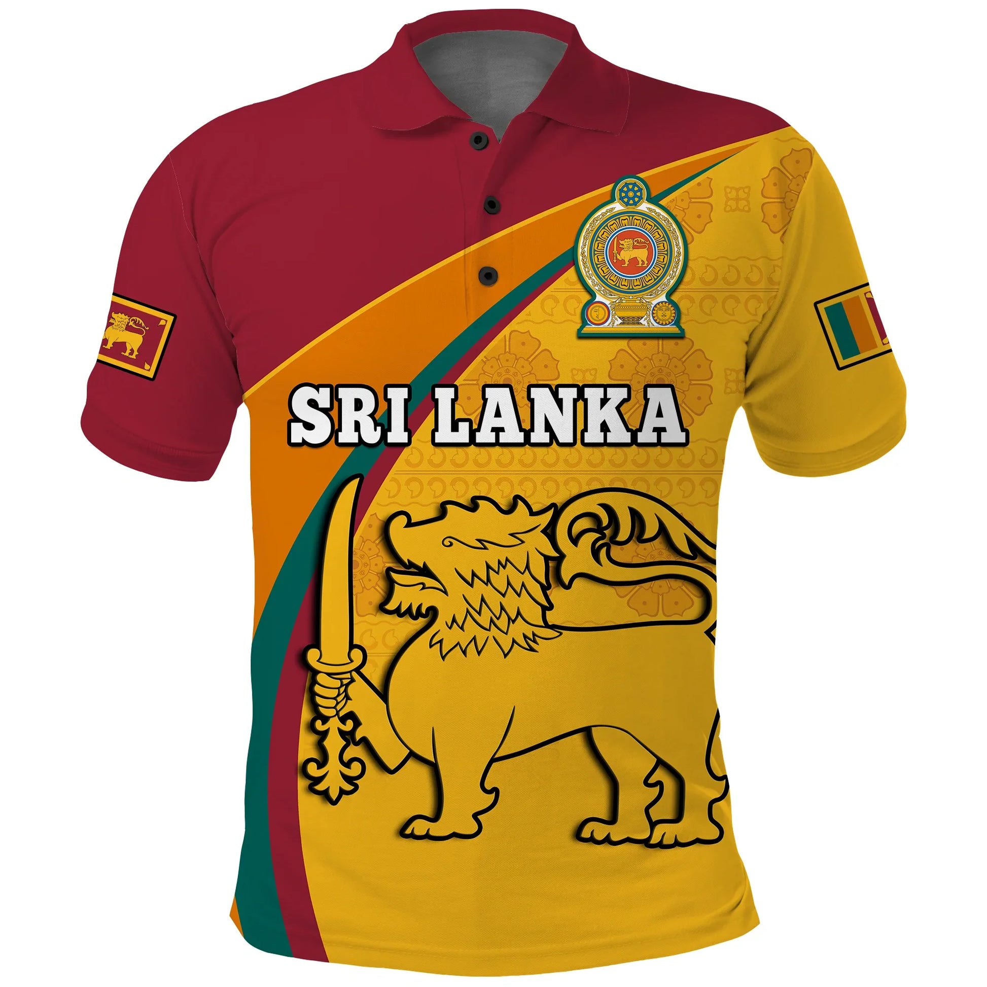 Custom Sri Lanka Polo Shirt Sri Lankan Pattern Happy 75 Years Of Independence LT14