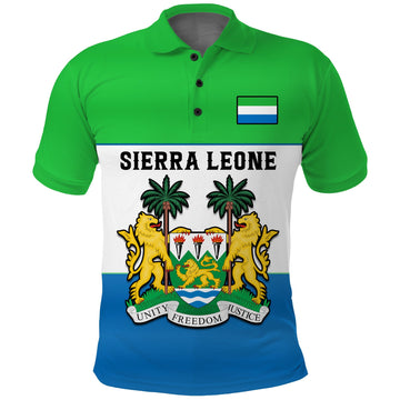 Custom Sierra Leone Polo Shirt Happy Independence Day LT14