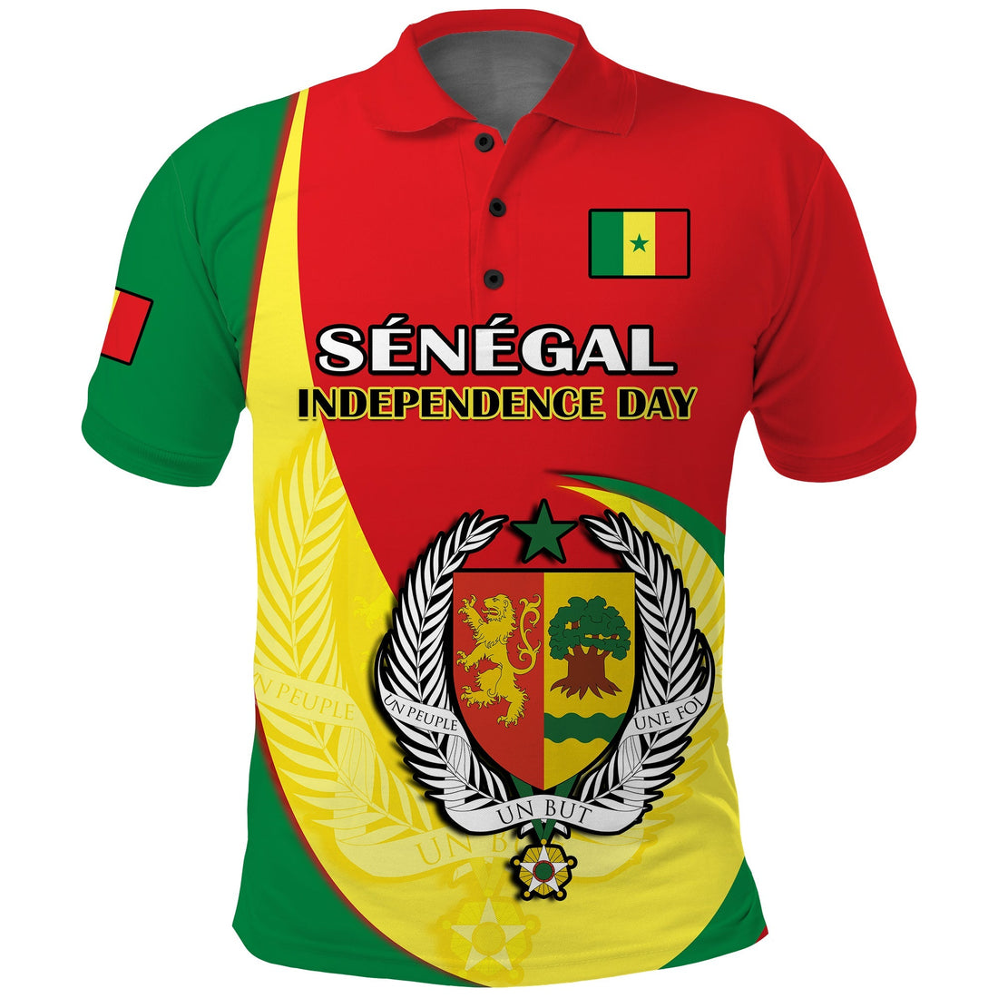 Custom Senegal Polo Shirt Happy 63th Independence Day LT14
