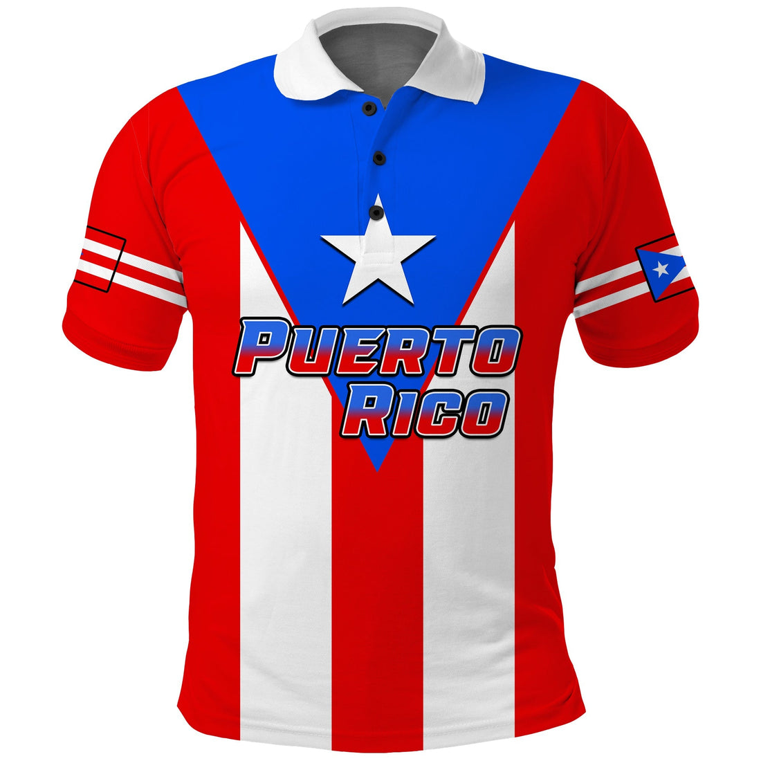 Puerto Rico Polo Shirt Coat Of Arms Mix Flag LT14